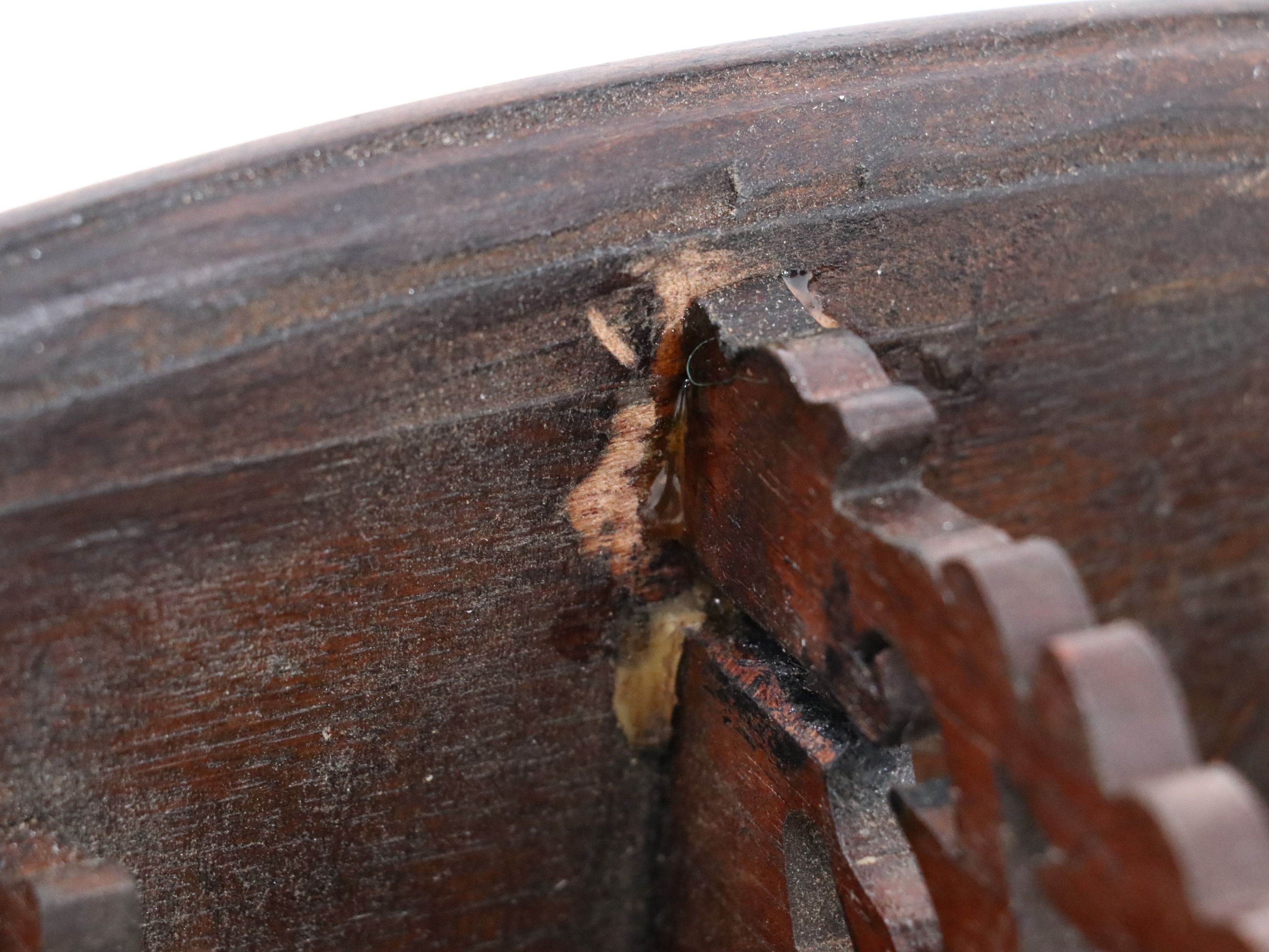 American Folk Art Fretwork Gothic Cathedral Clock with Wall Shelf, Early 20th C.