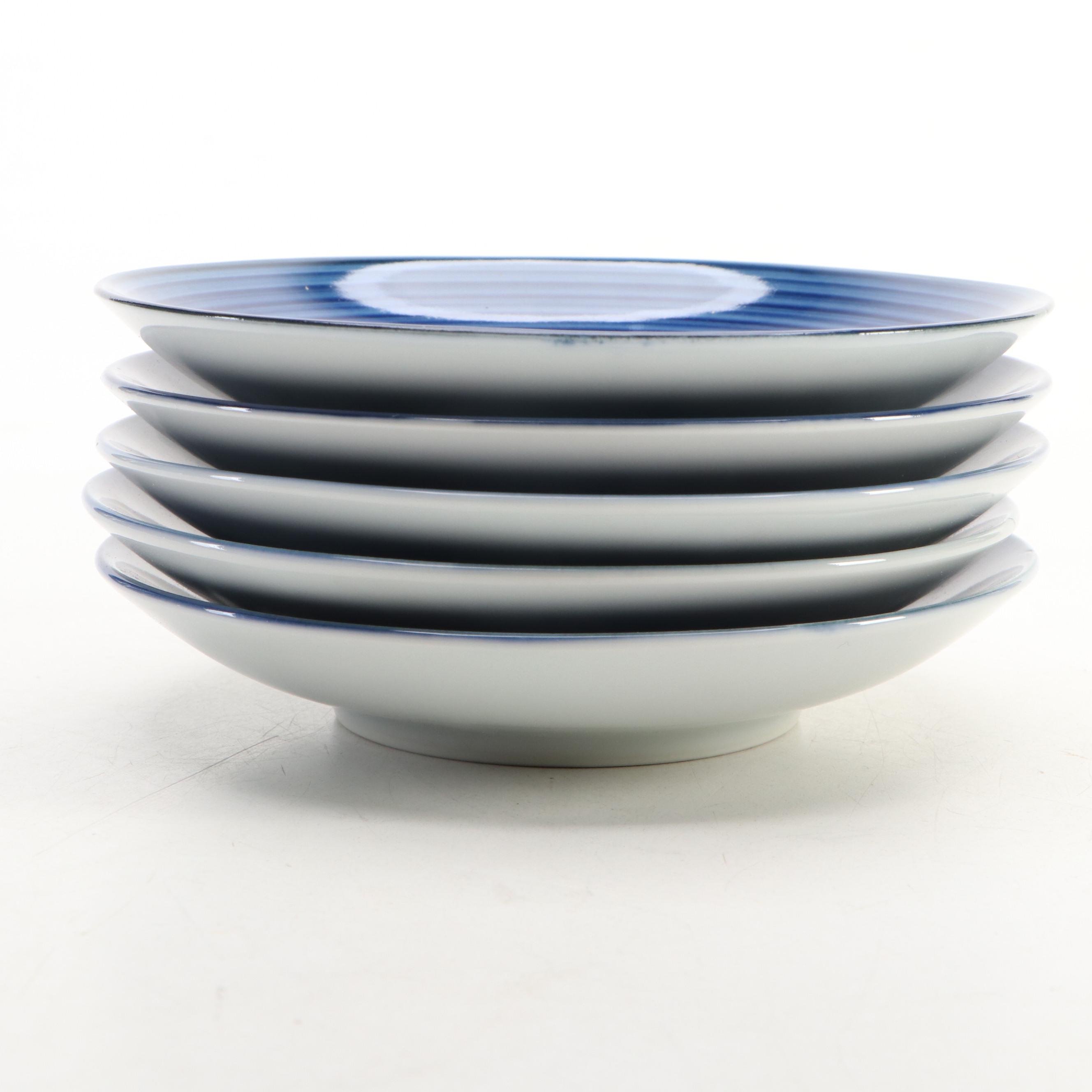 Japanese Arita Porcelain Plates with Wooden Crate