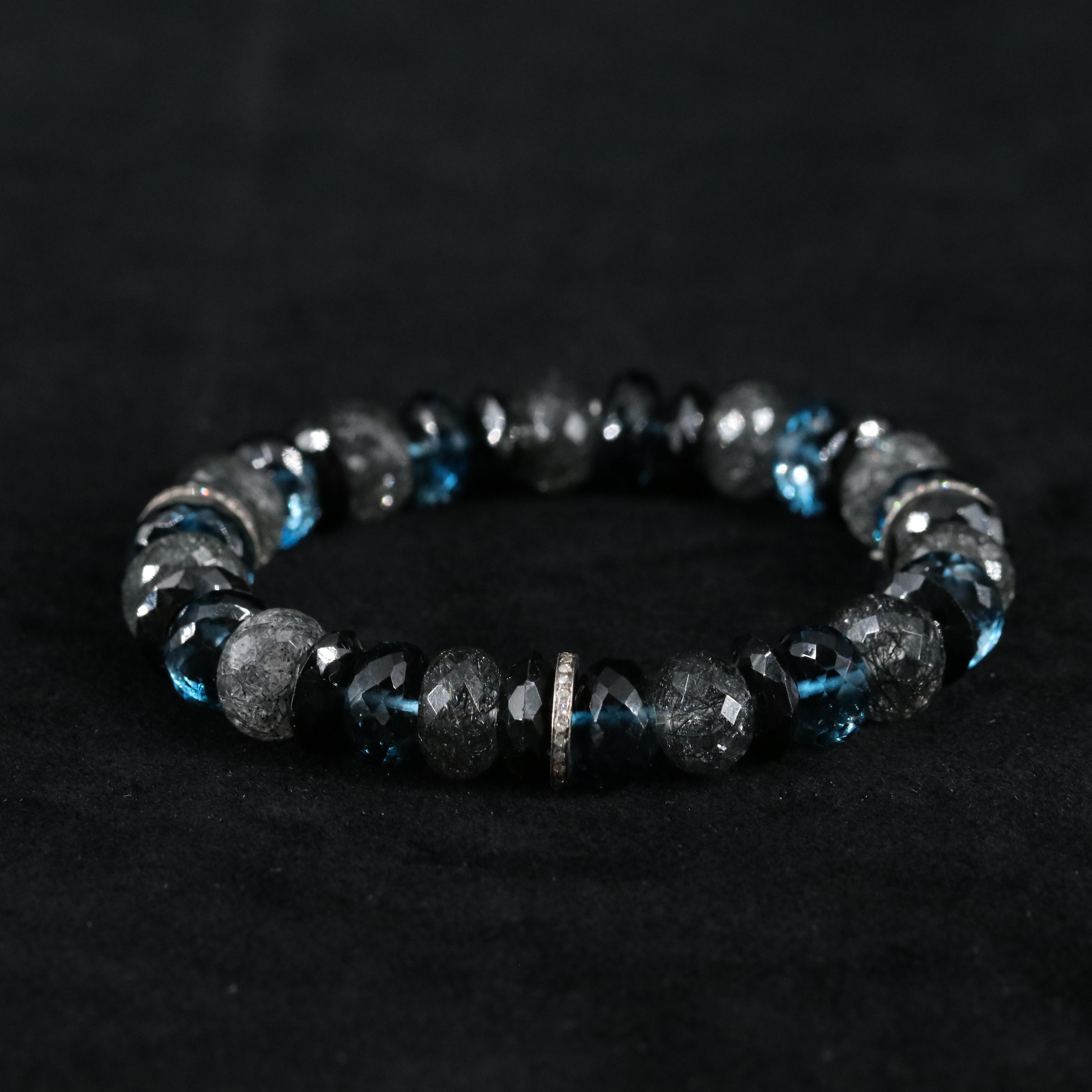 Sheryl Lowe Tourmalated Quartz, Spinel and Diamond Bracelet