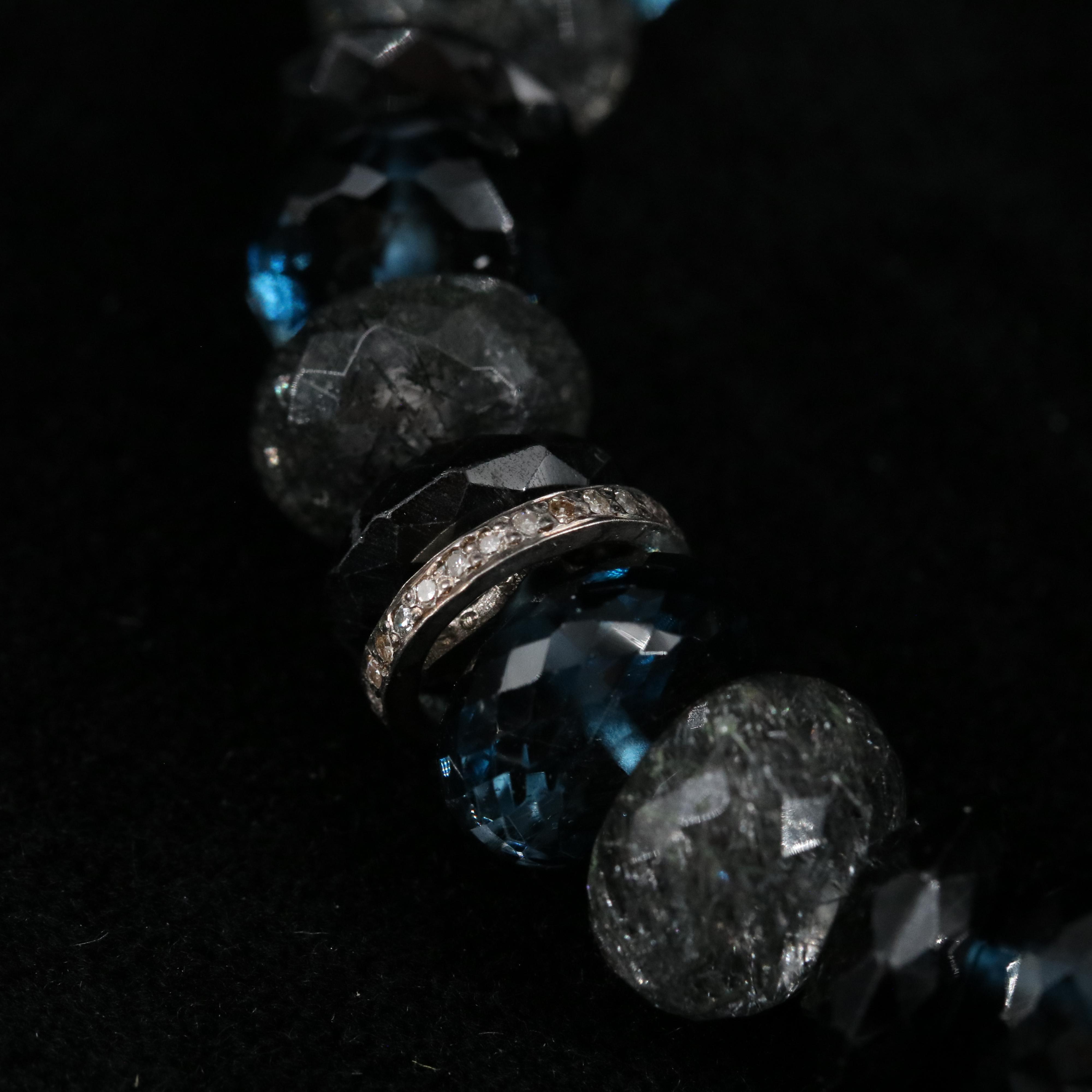 Sheryl Lowe Tourmalated Quartz, Spinel and Diamond Bracelet