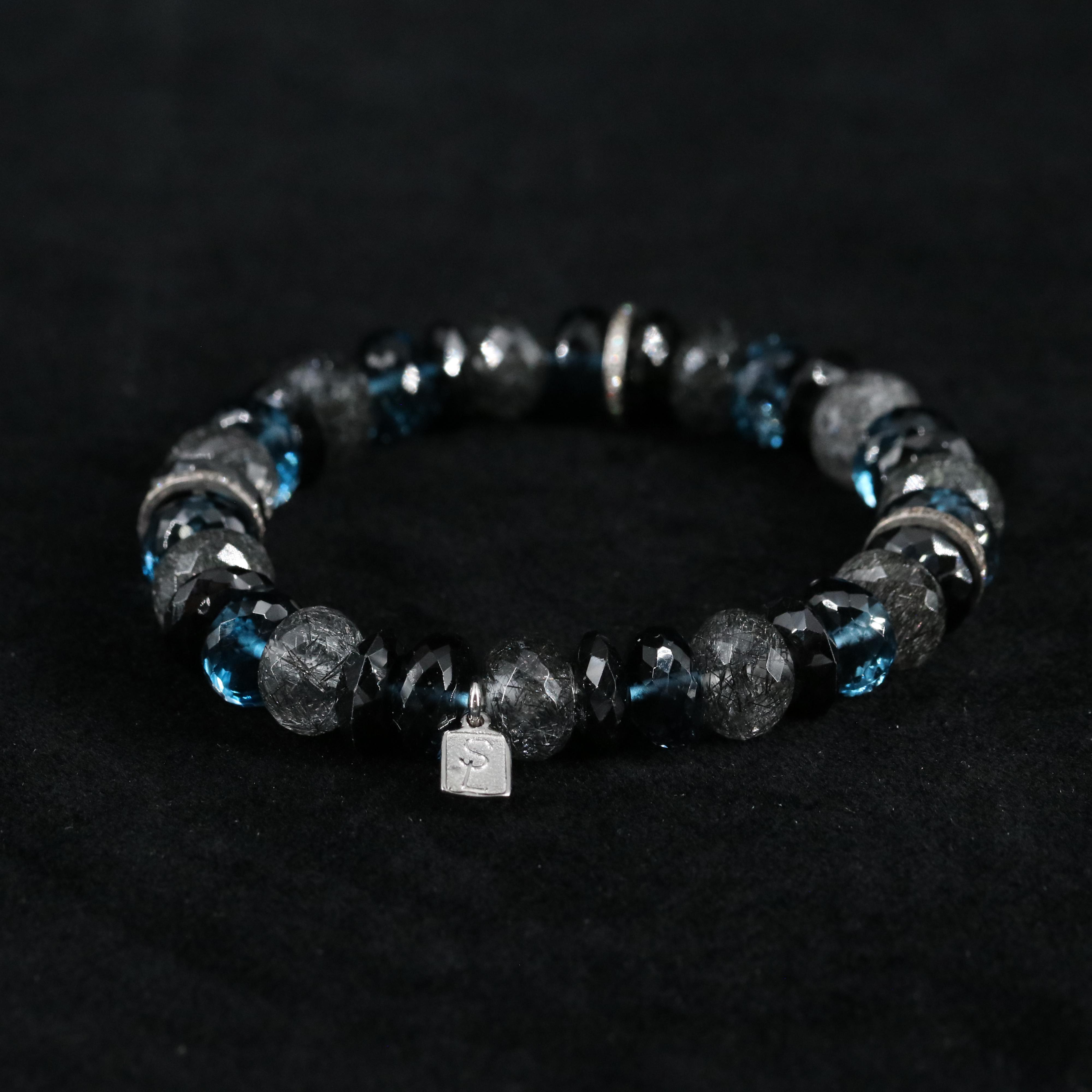 Sheryl Lowe Tourmalated Quartz, Spinel and Diamond Bracelet