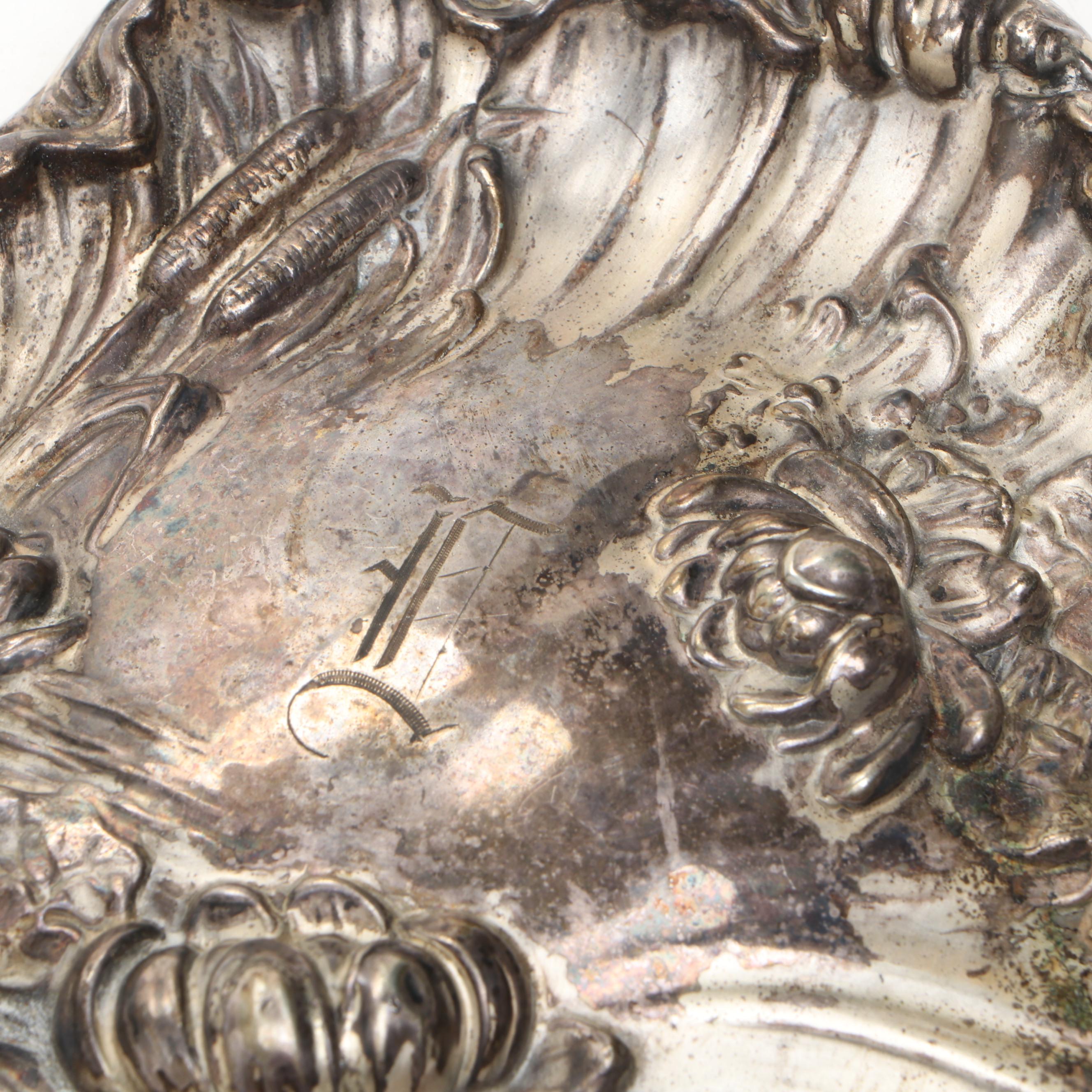 Hope Silver Co. Plated Hand Mirror with Brainard & Wilson Jewelry Casket