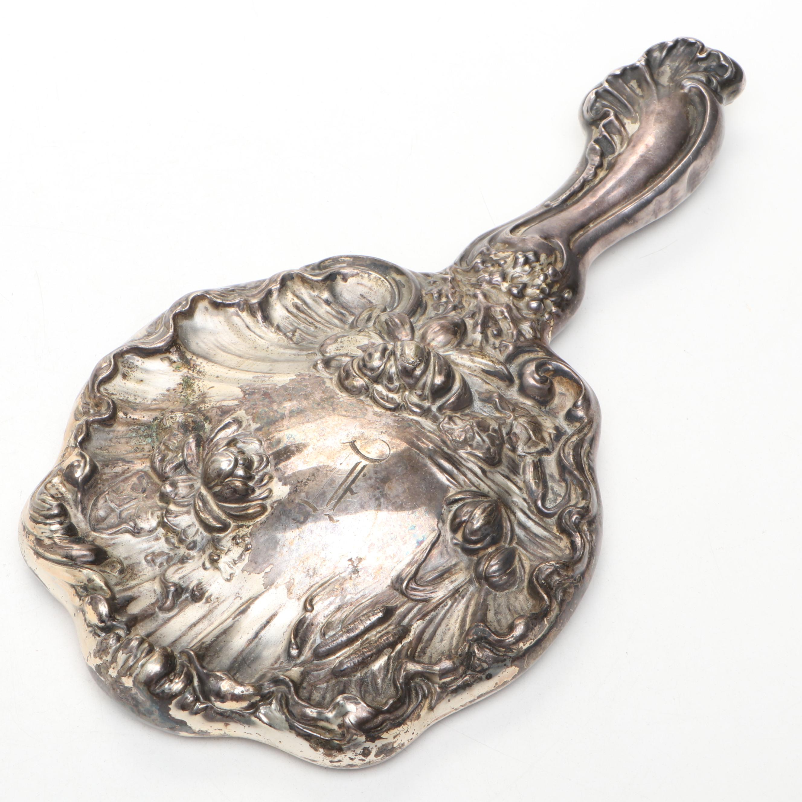 Hope Silver Co. Plated Hand Mirror with Brainard & Wilson Jewelry Casket