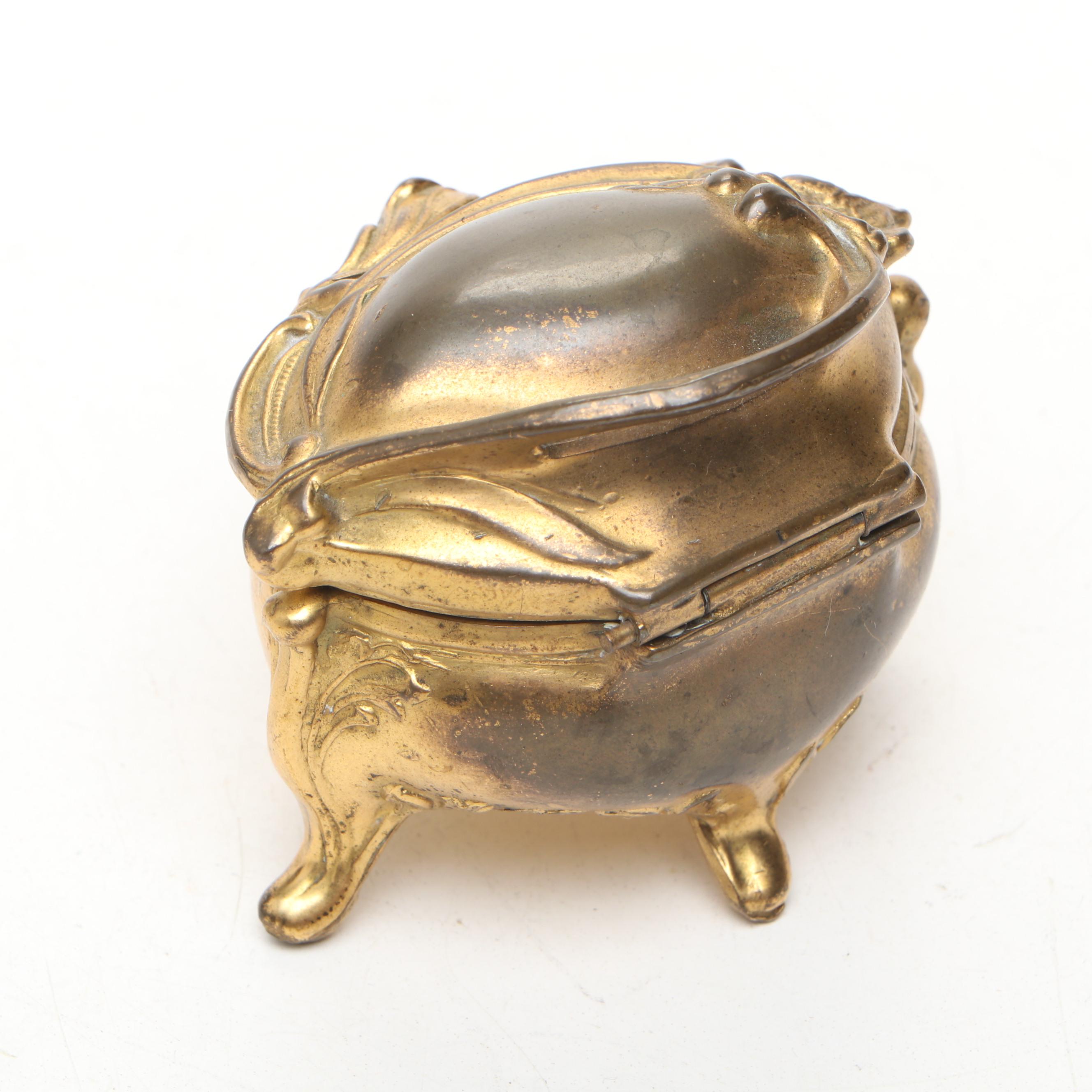 Hope Silver Co. Plated Hand Mirror with Brainard & Wilson Jewelry Casket