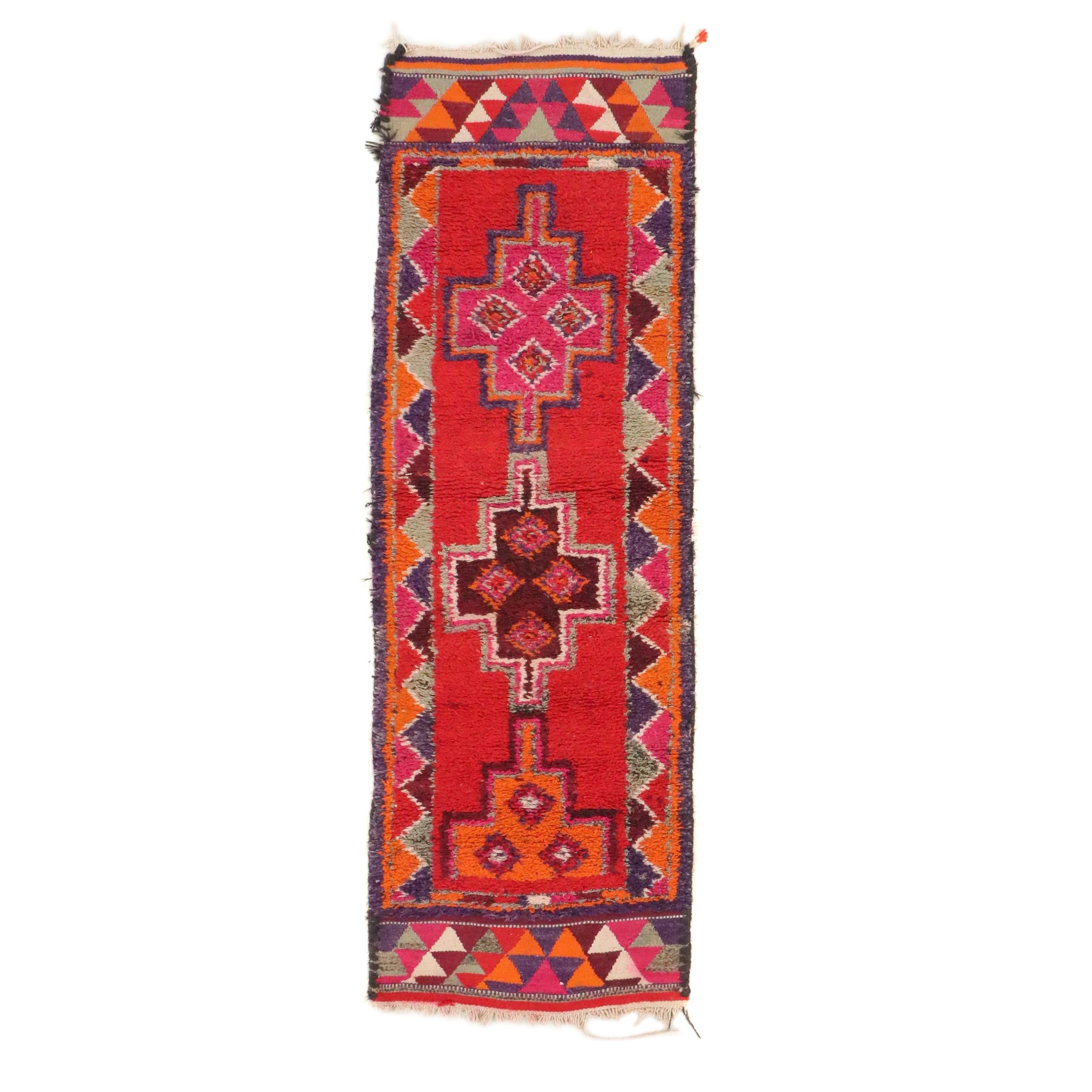 2'10 x 8'7 Hand-Knotted Moroccan Berber Carpet Runner