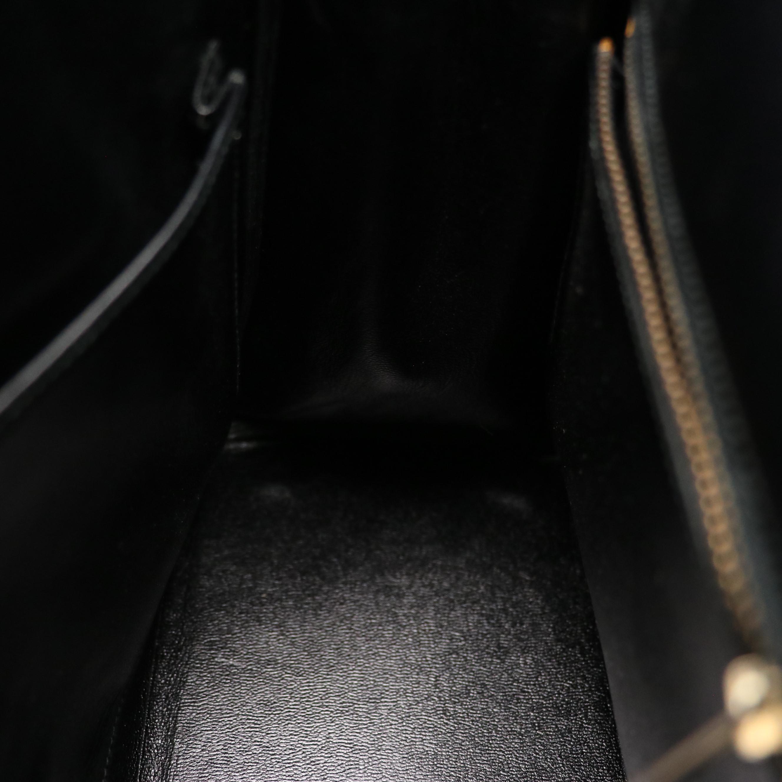 Hermès Kelly Retourne 32 Handbag in Black Box Calf Leather, 1980s