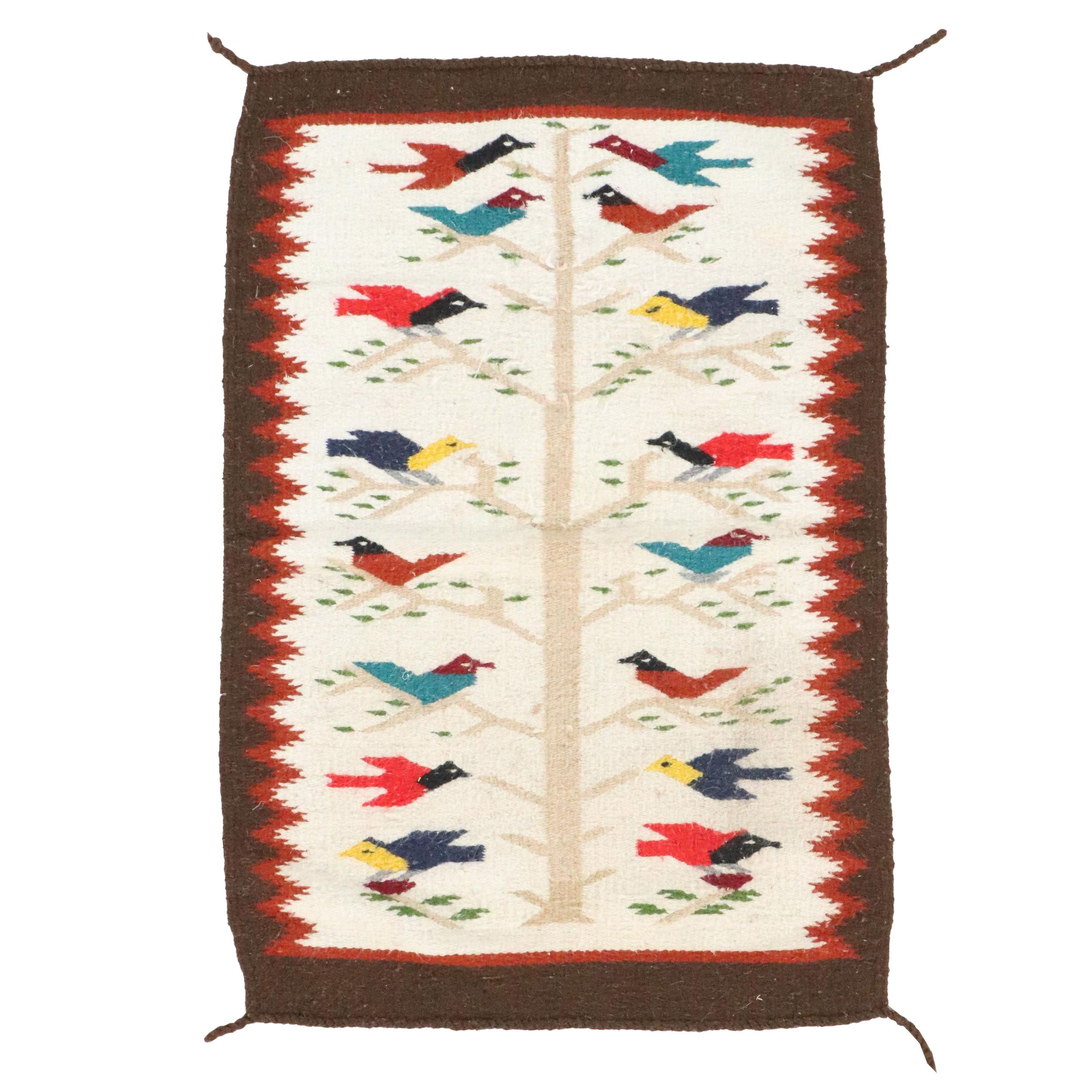 2'3 x 3'4 Handwoven Mexican Tree of Life Accent Rug