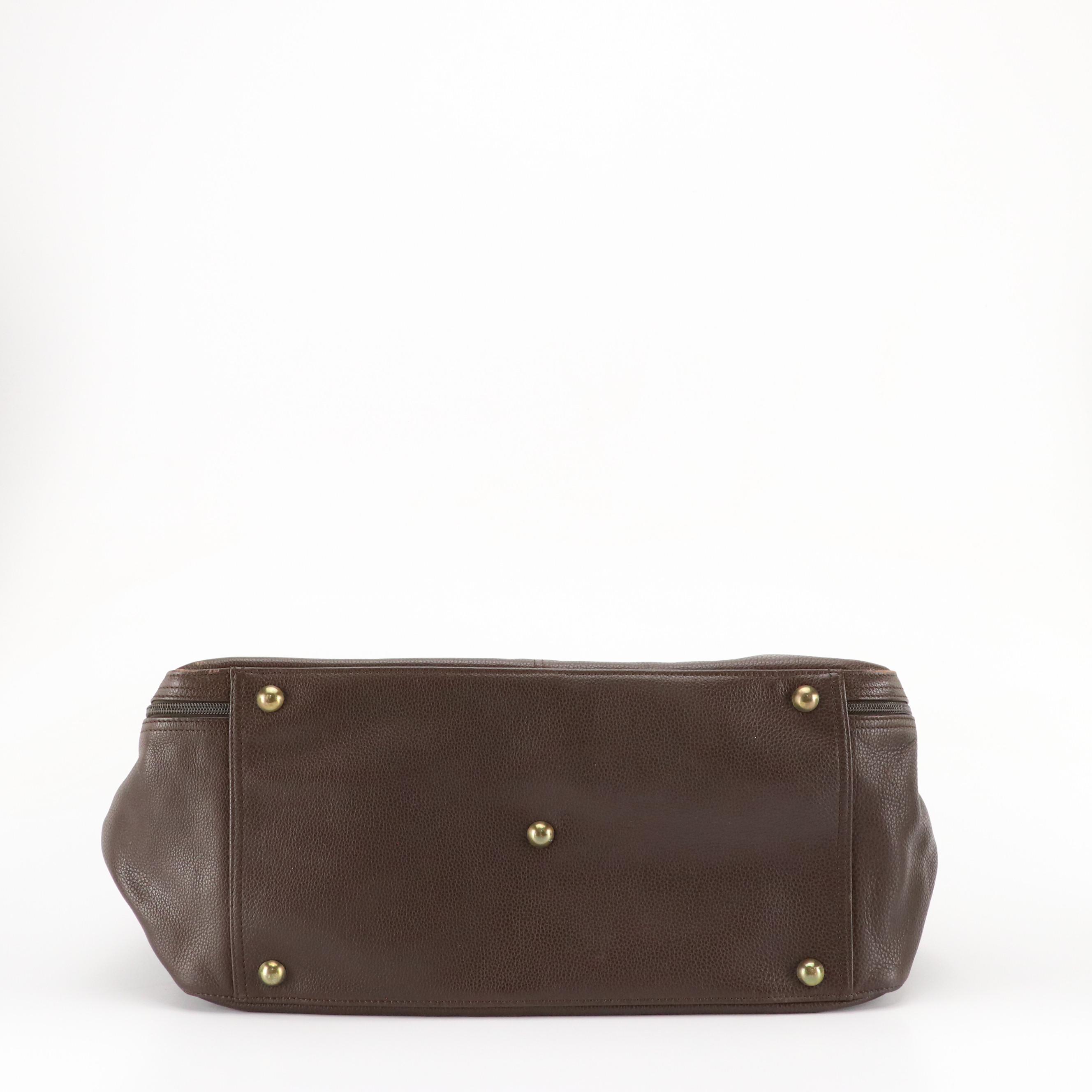 Longchamp Weekender Travel Bag in Dark Brown Leather