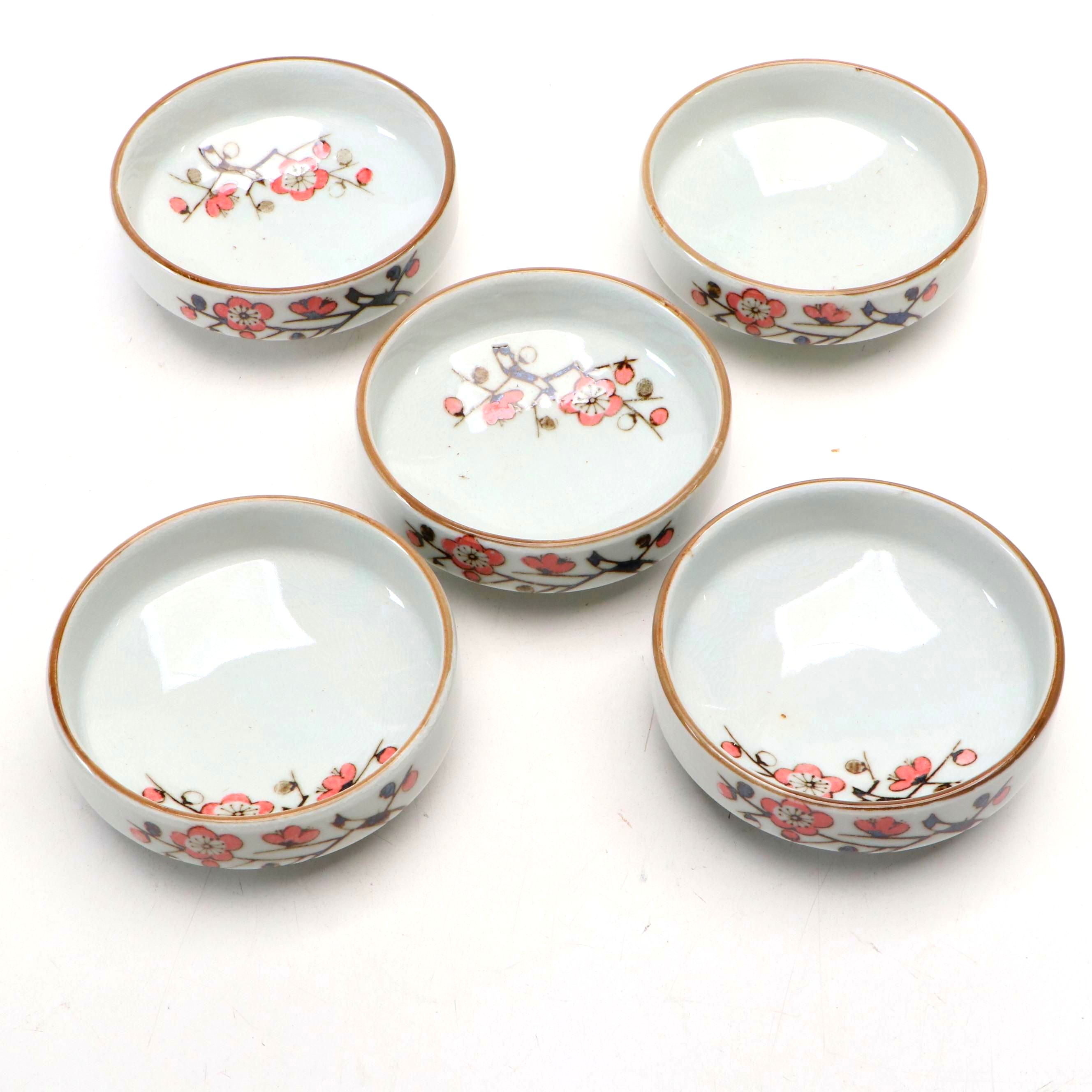 Japanese Ceramic Cherry Blossom Pattern Bowls