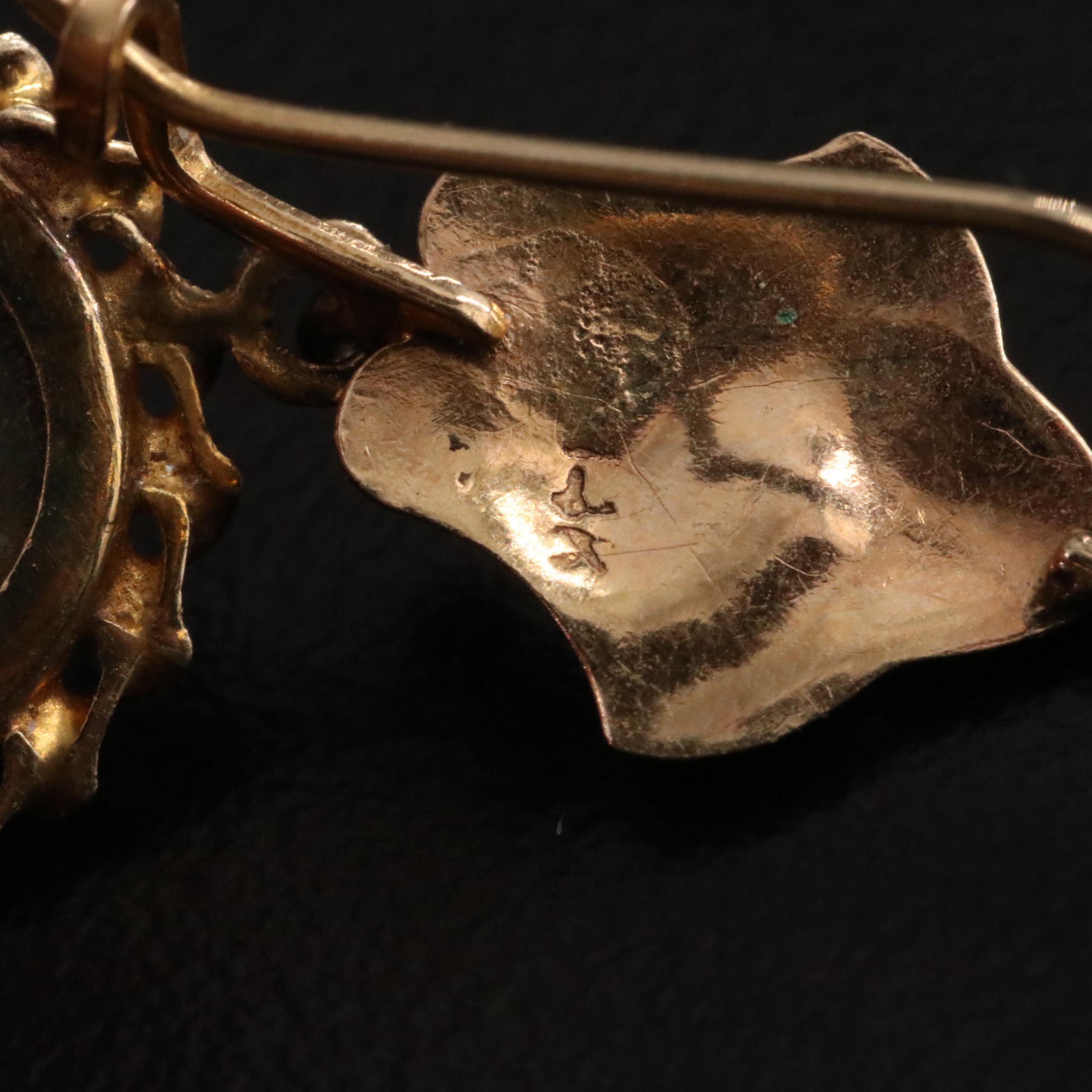 Vintage 14K and 10K Portrait Earrings