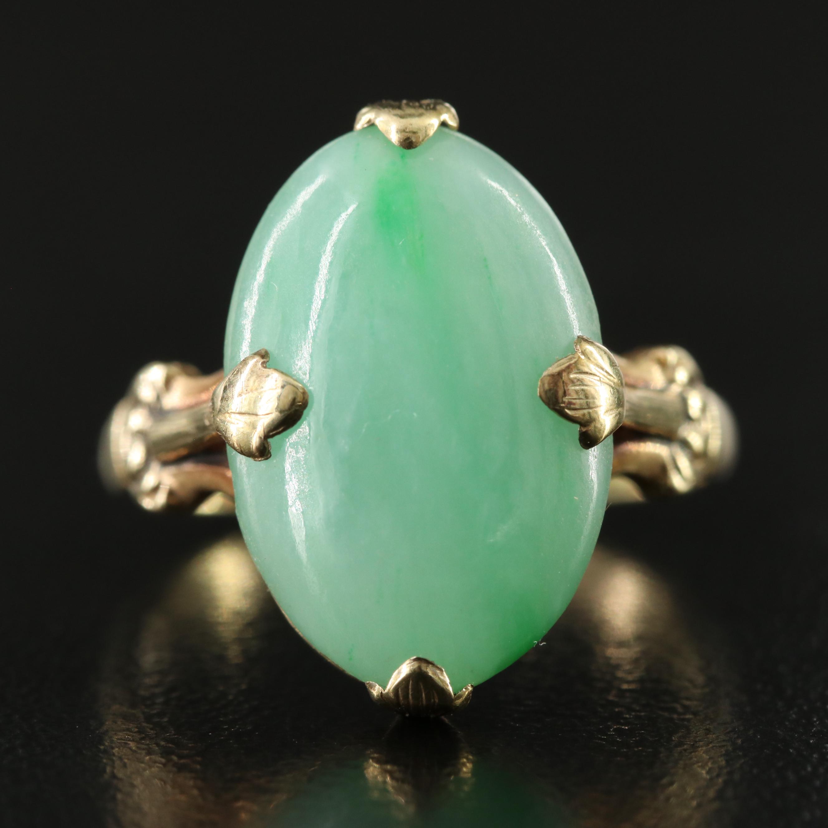 Vintage 10K Jadeite Ring