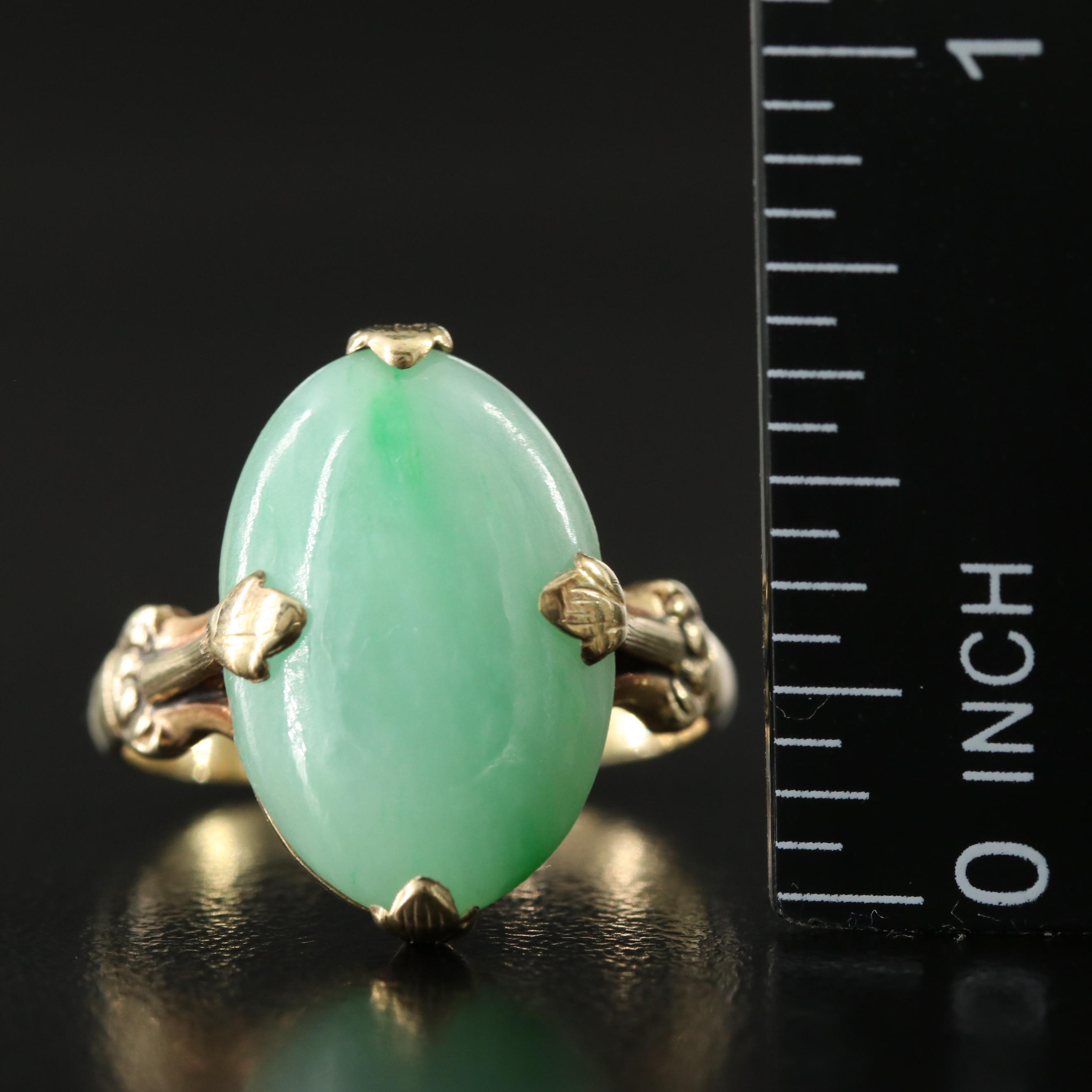 Vintage 10K Jadeite Ring