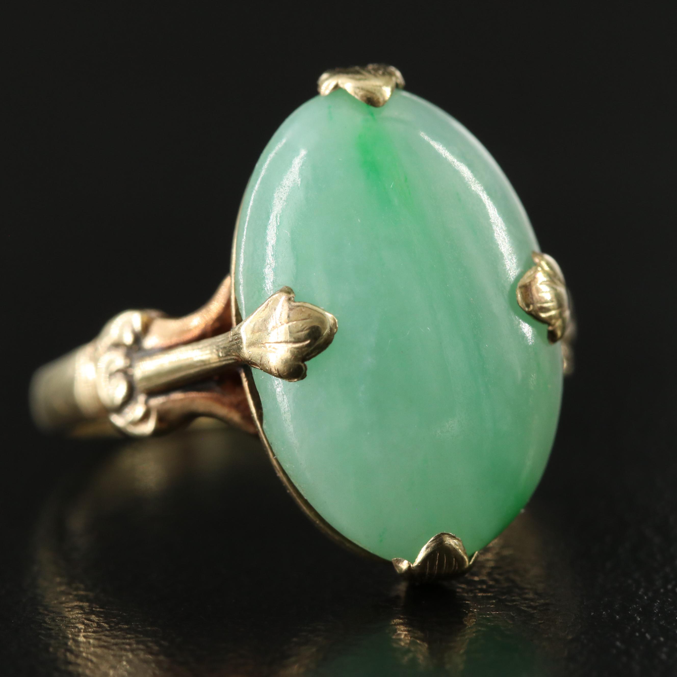 Vintage 10K Jadeite Ring