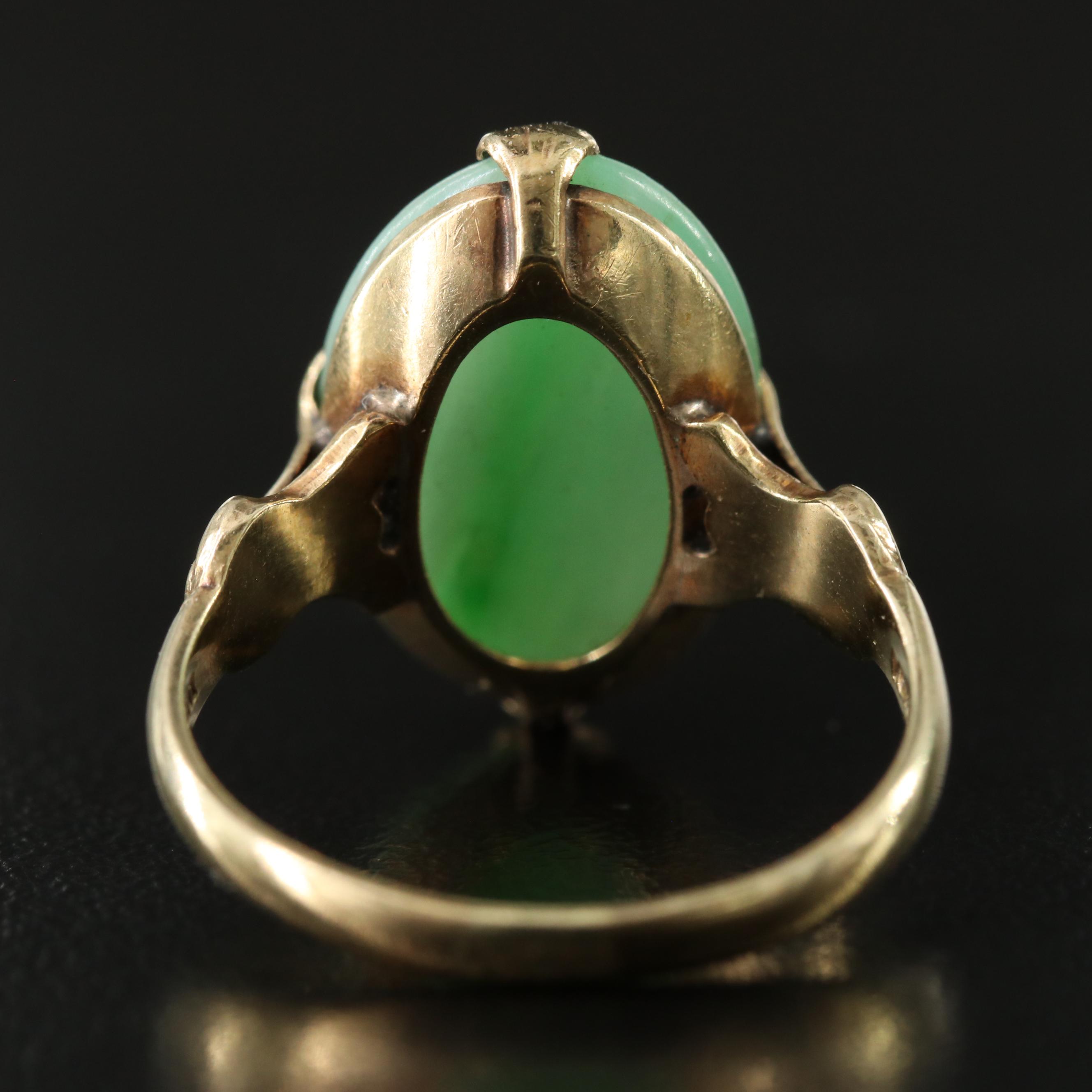 Vintage 10K Jadeite Ring