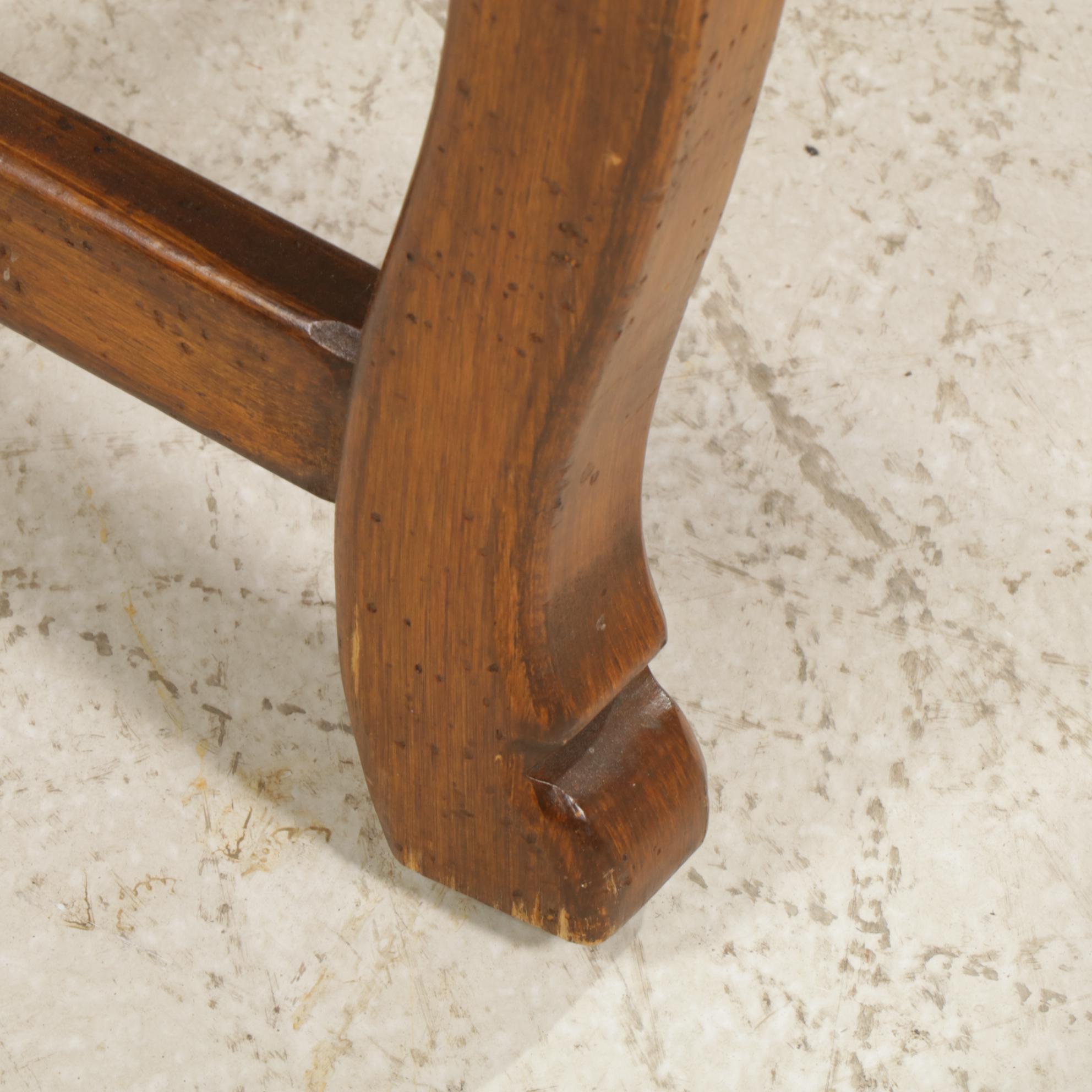 Rustic Southwestern Style Mexican Pine Dining Table with Seven Leather Chairs