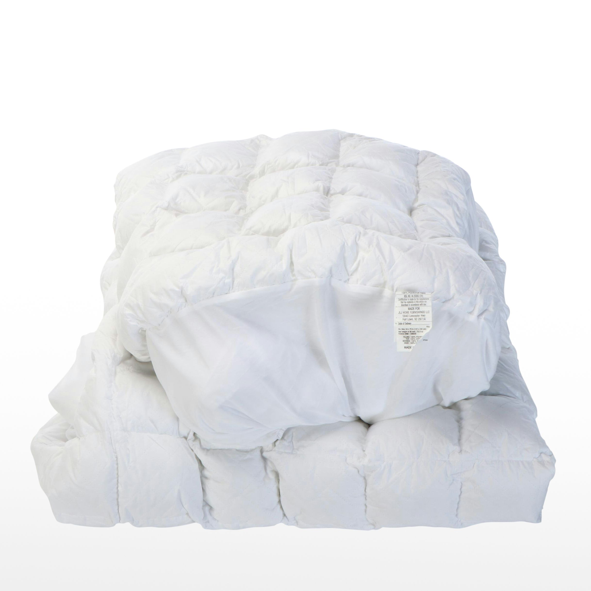 Pair of JLJ Full Size Quilted Featherbed Mattress Covers