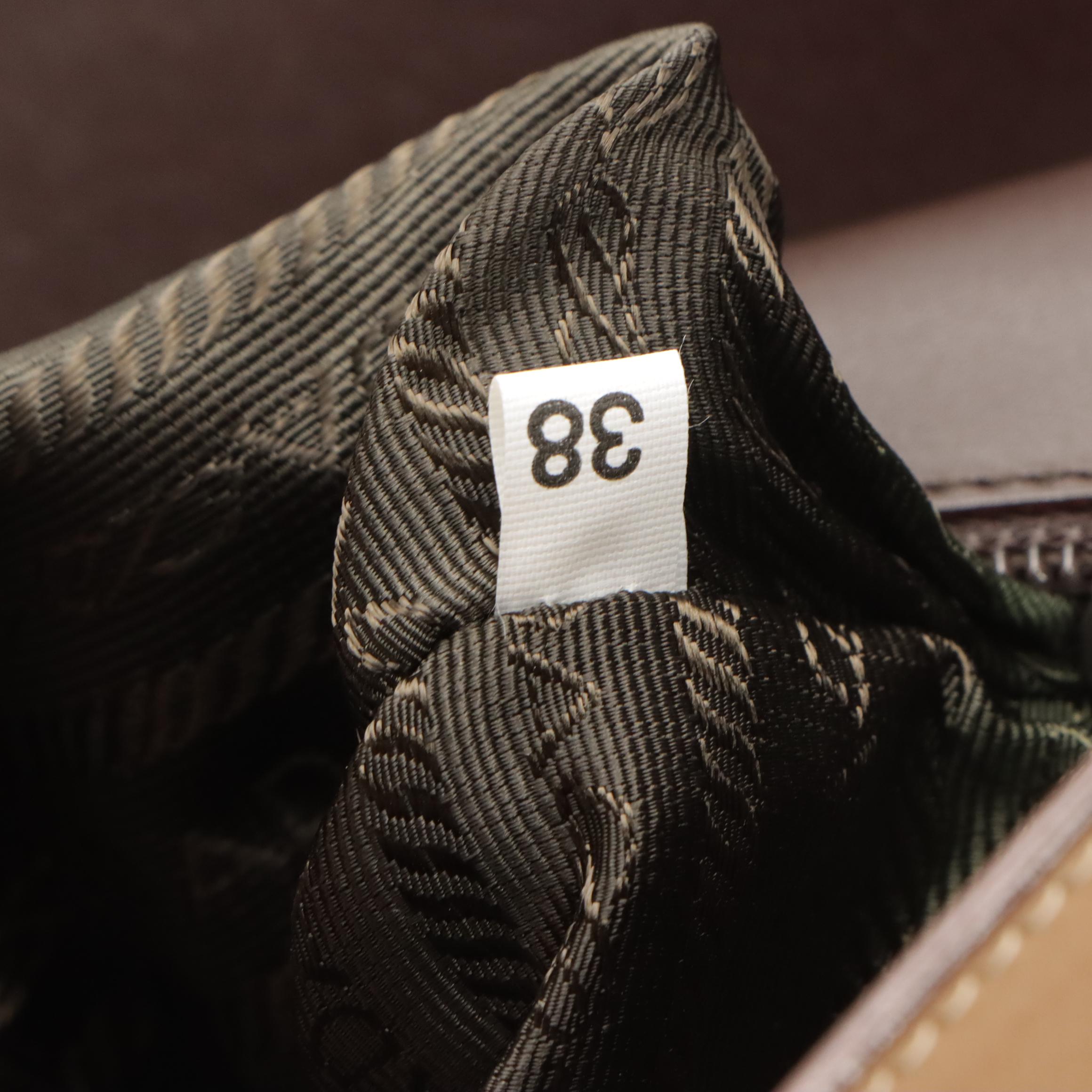 Prada Beige Smooth Leather Flap-Over Shoulder Bag