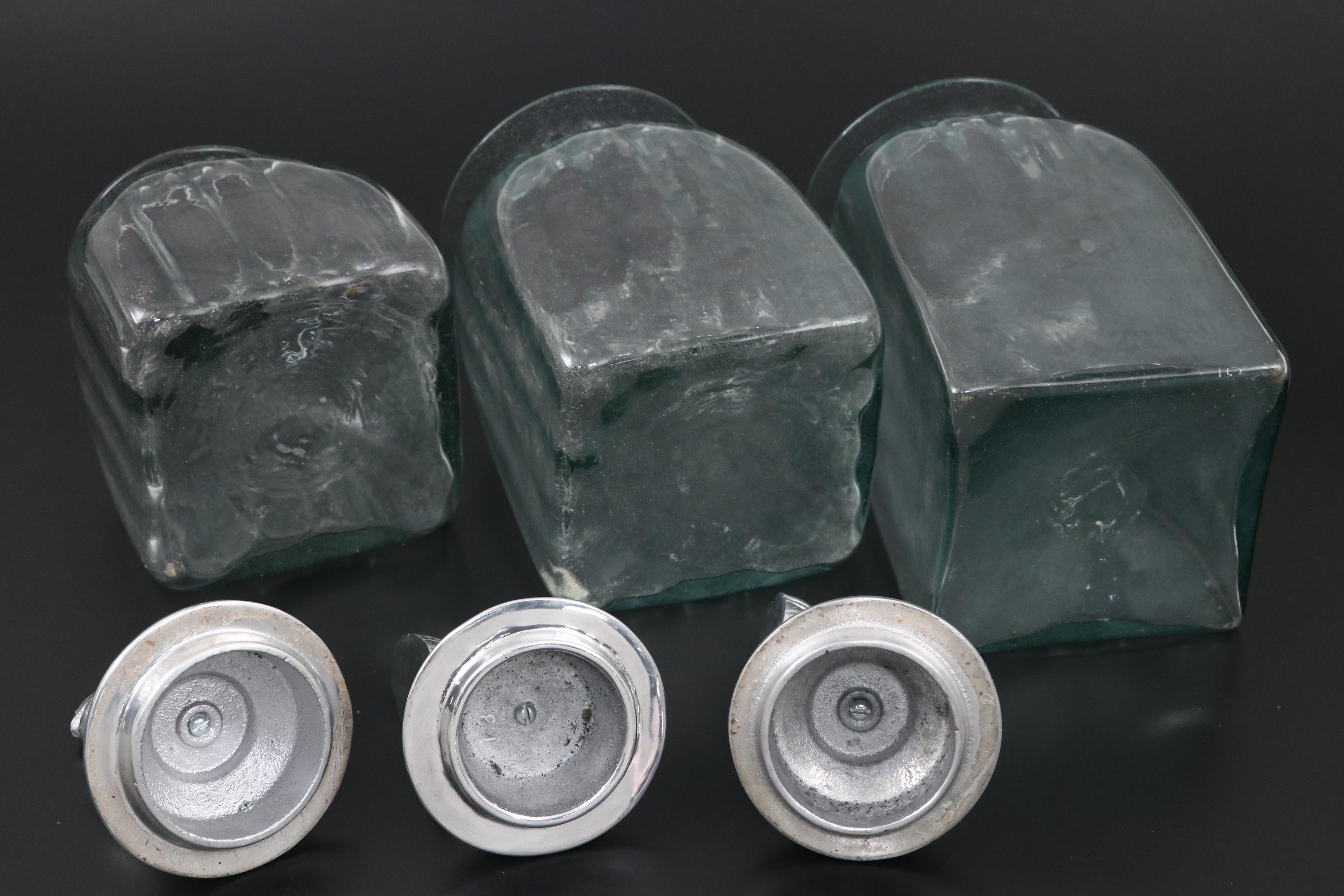 Glass Canister Set with Metal Rooster Lids