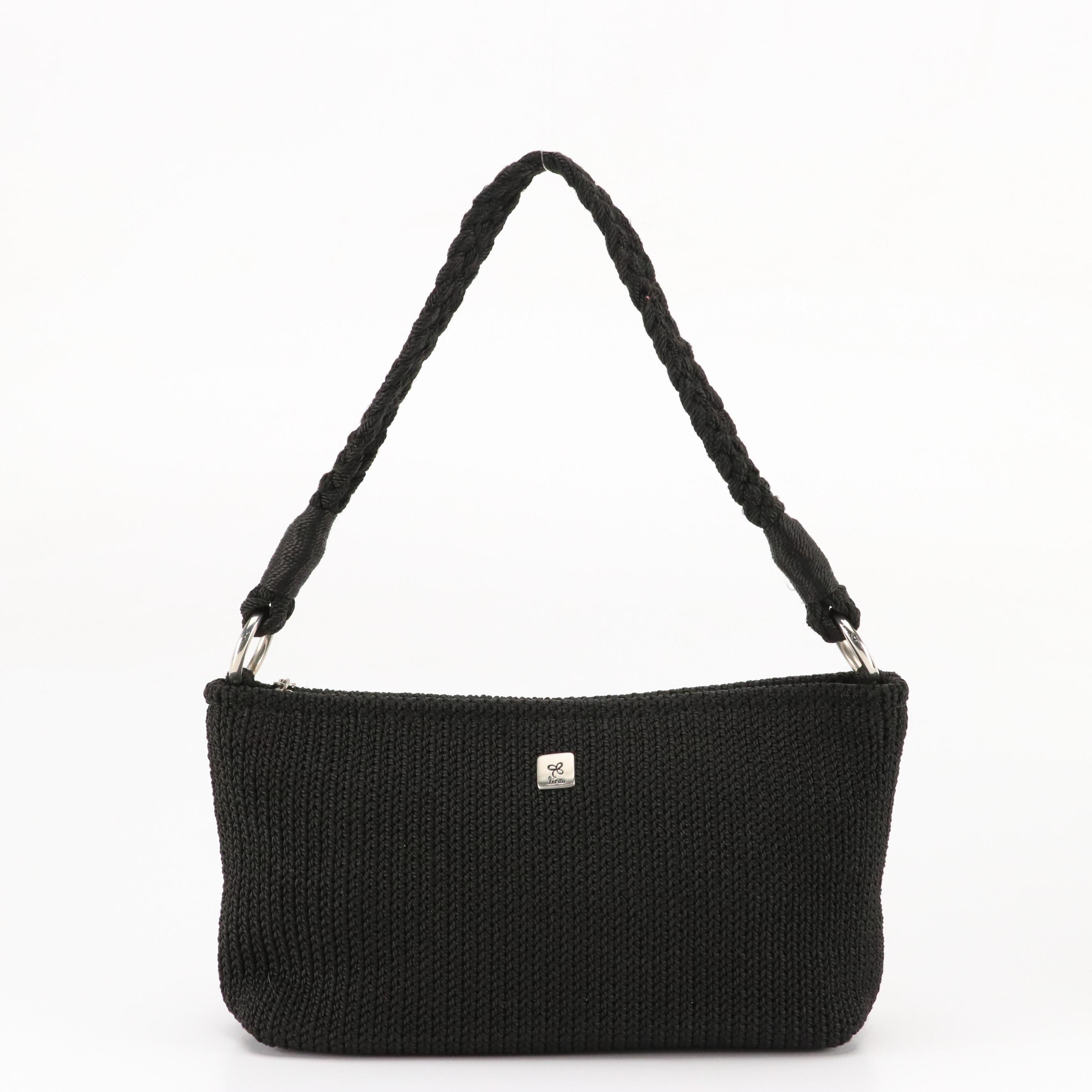 The Sak Lumi Striped Crochet Convertible and Lina Black Woven Shoulder Bags