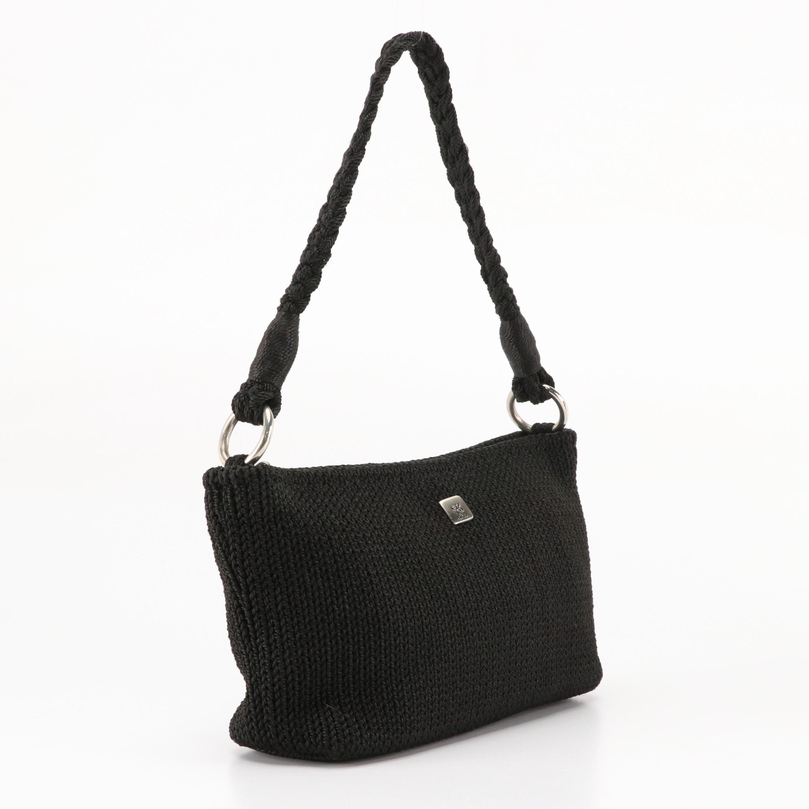 The Sak Lumi Striped Crochet Convertible and Lina Black Woven Shoulder Bags