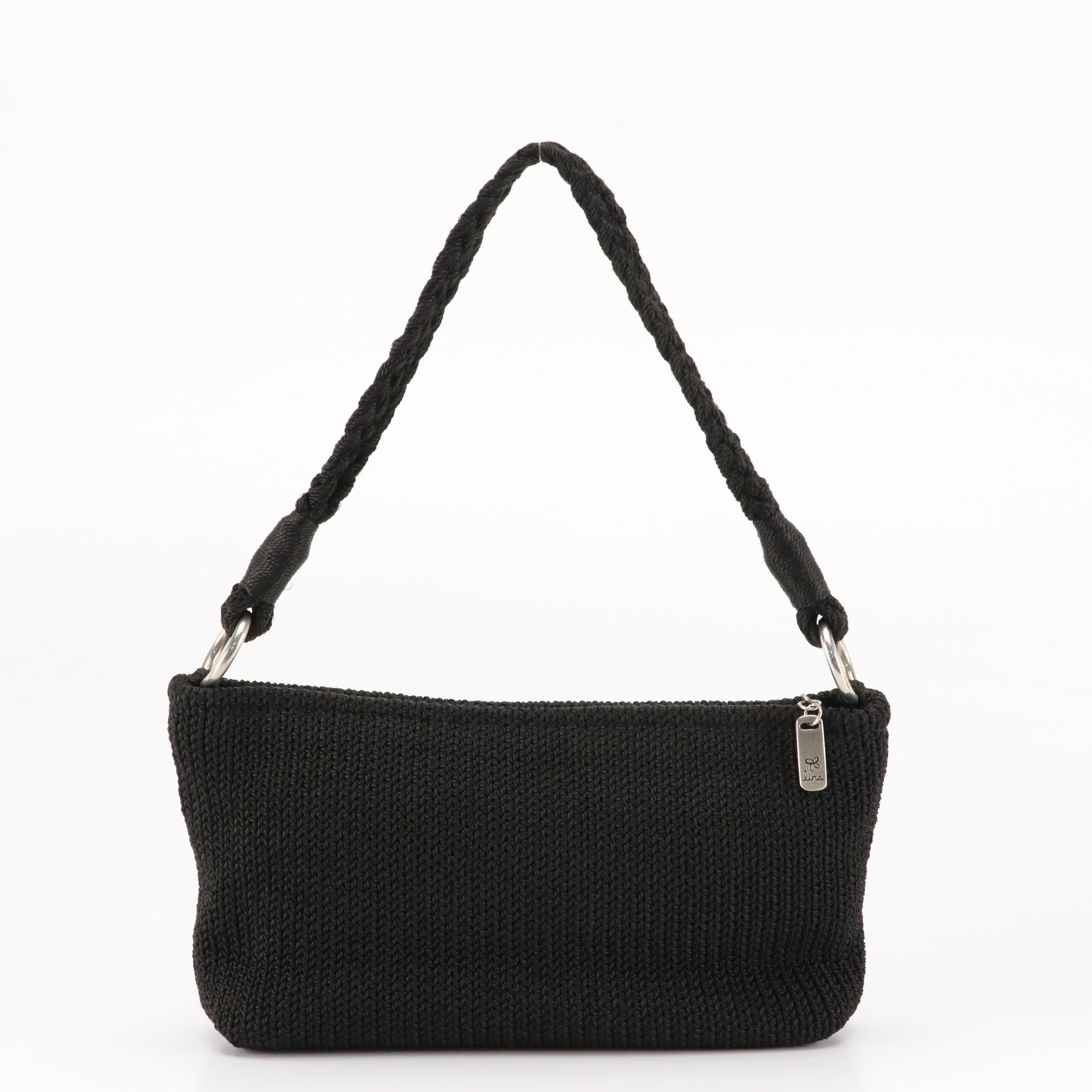 The Sak Lumi Striped Crochet Convertible and Lina Black Woven Shoulder Bags