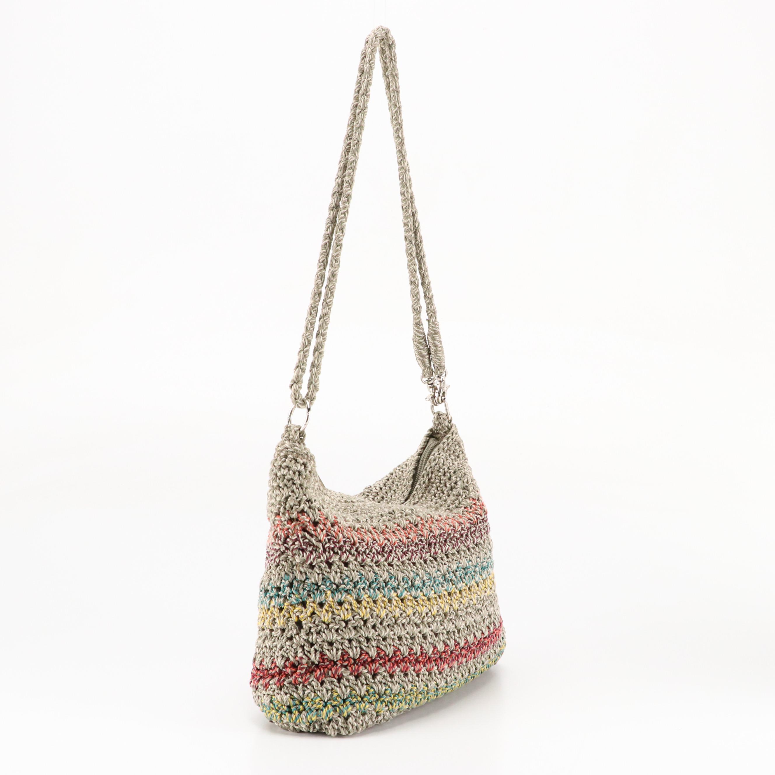 The Sak Lumi Striped Crochet Convertible and Lina Black Woven Shoulder Bags