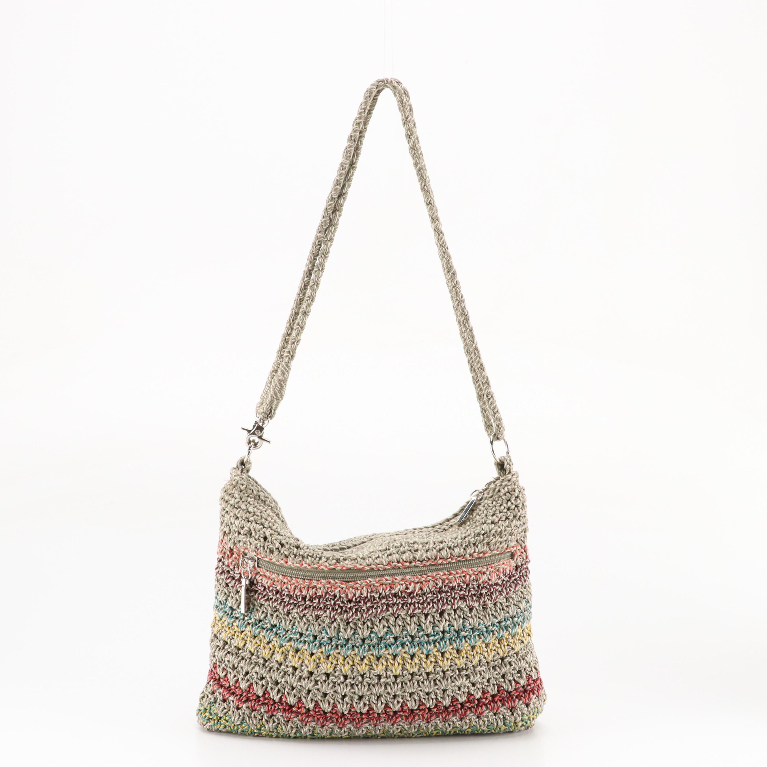 The Sak Lumi Striped Crochet Convertible and Lina Black Woven Shoulder Bags