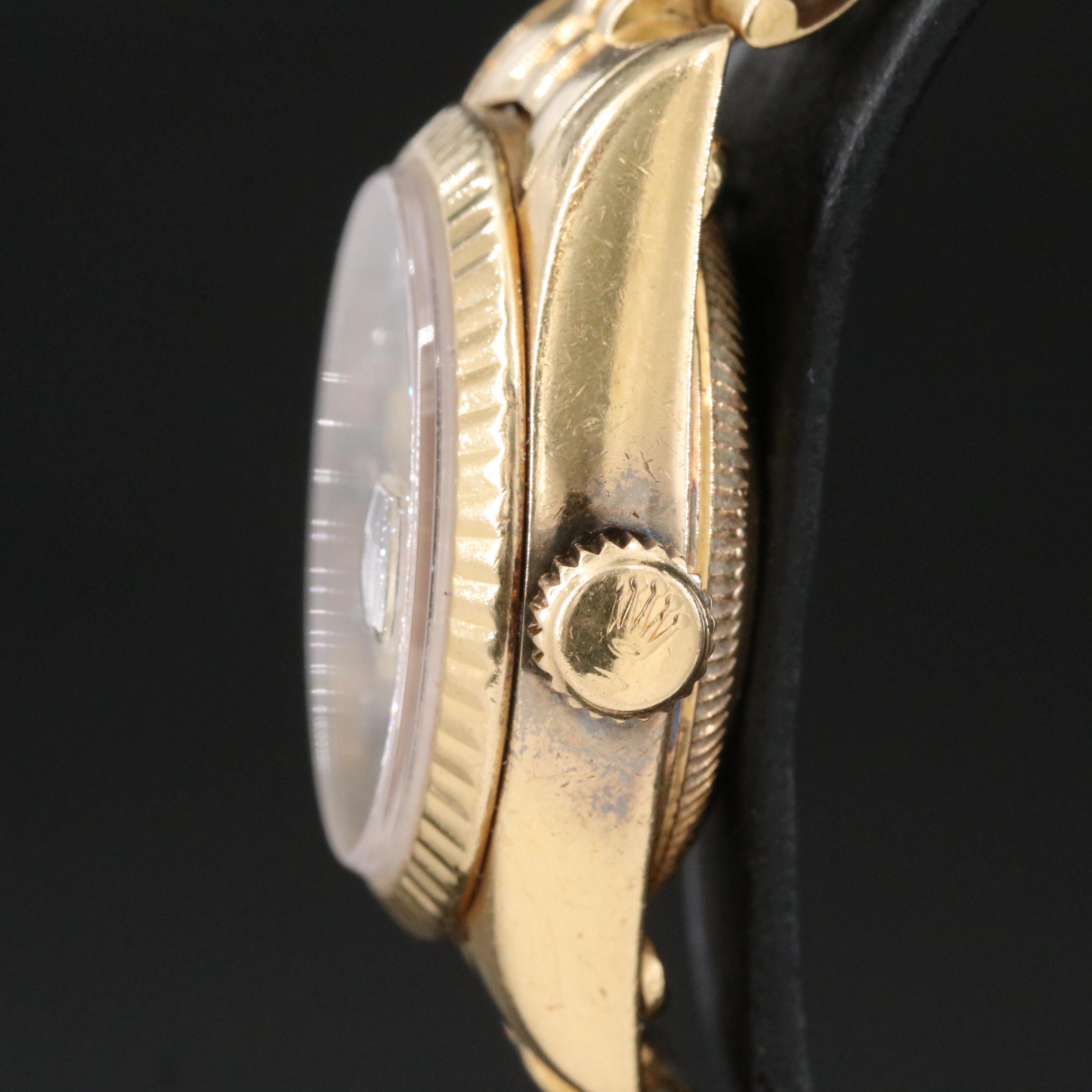 Rolex Datejust 69178 Aftermarket Diamond Dial 26mm 18K Gold Automatic Watch