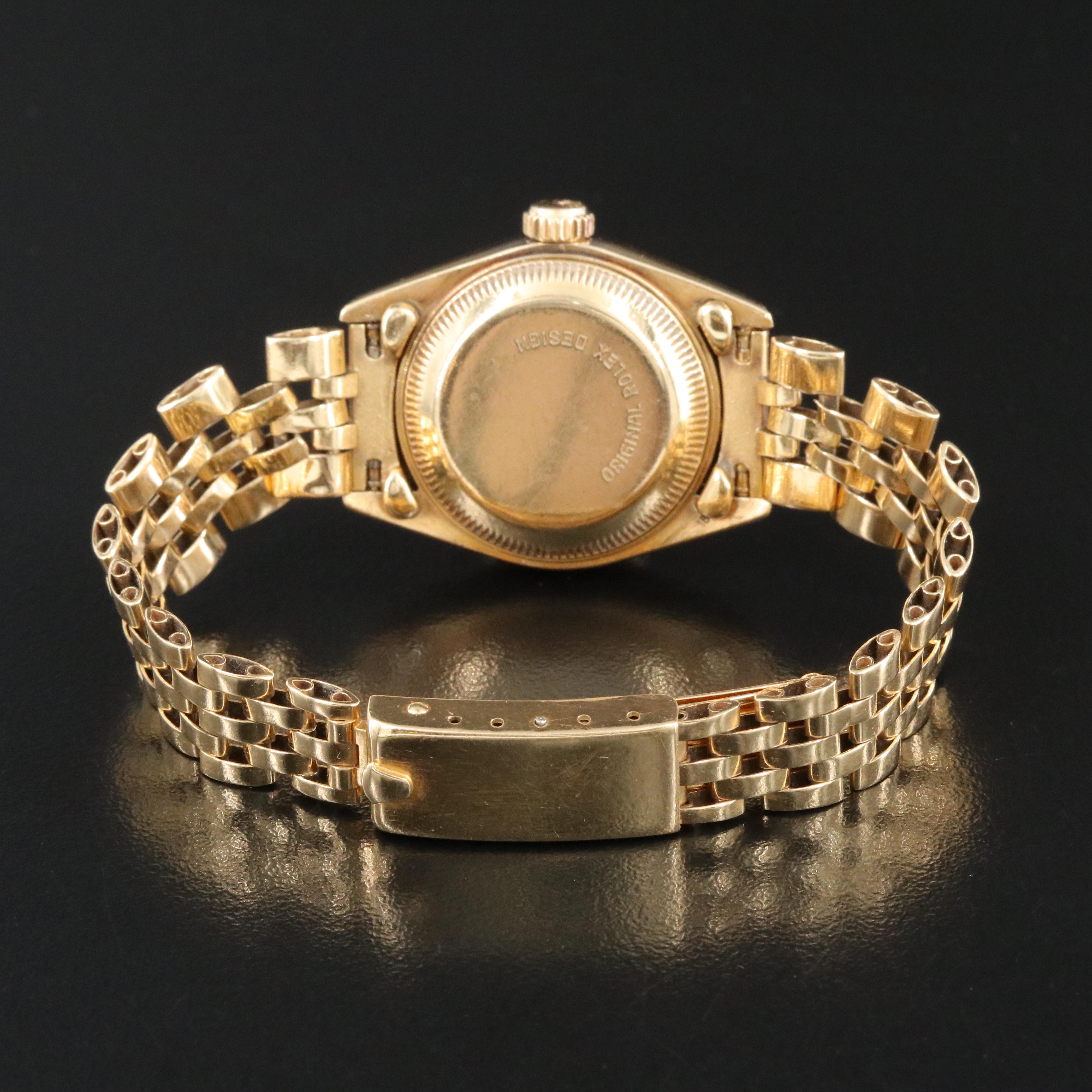 Rolex Datejust 69178 Aftermarket Diamond Dial 26mm 18K Gold Automatic Watch