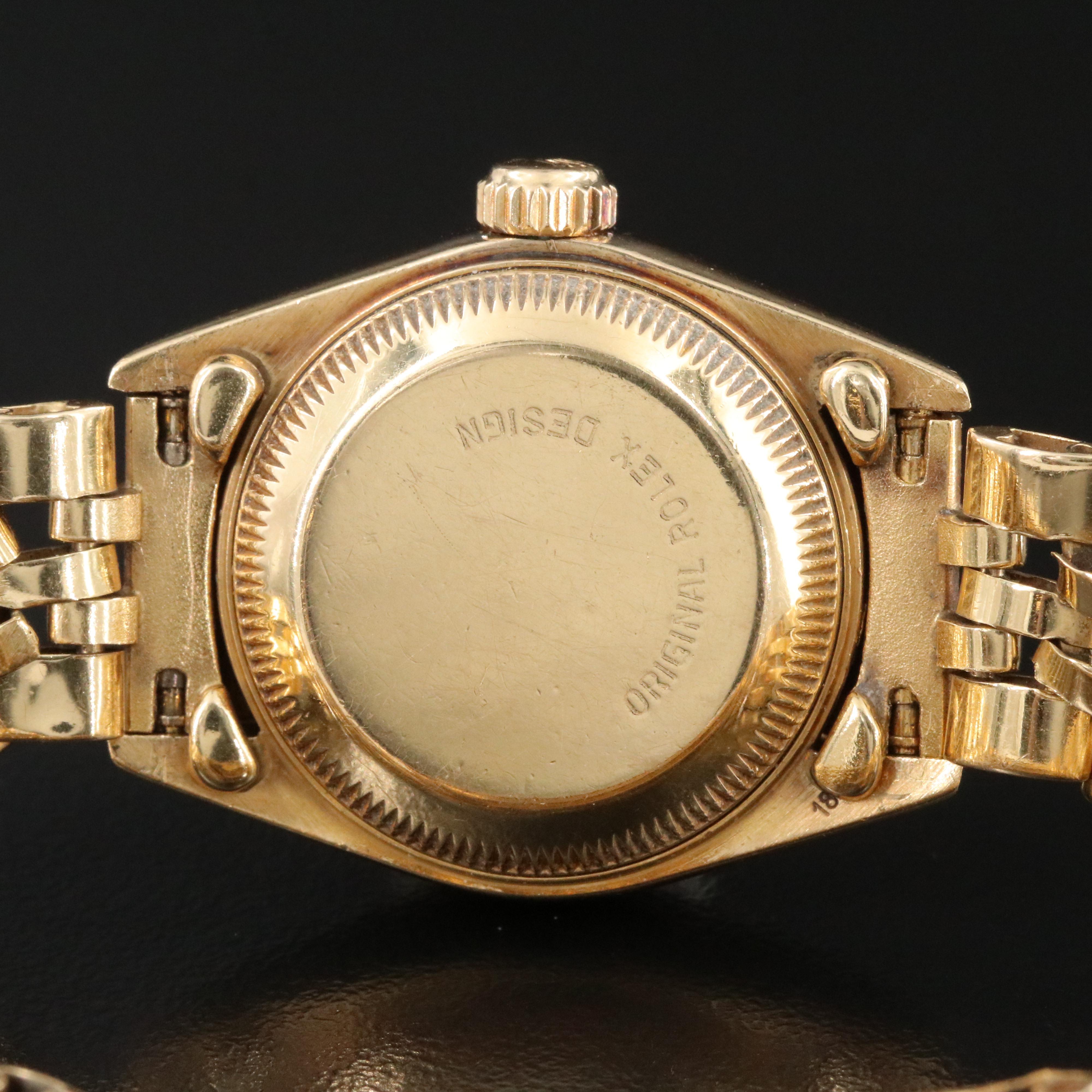 Rolex Datejust 69178 Aftermarket Diamond Dial 26mm 18K Gold Automatic Watch