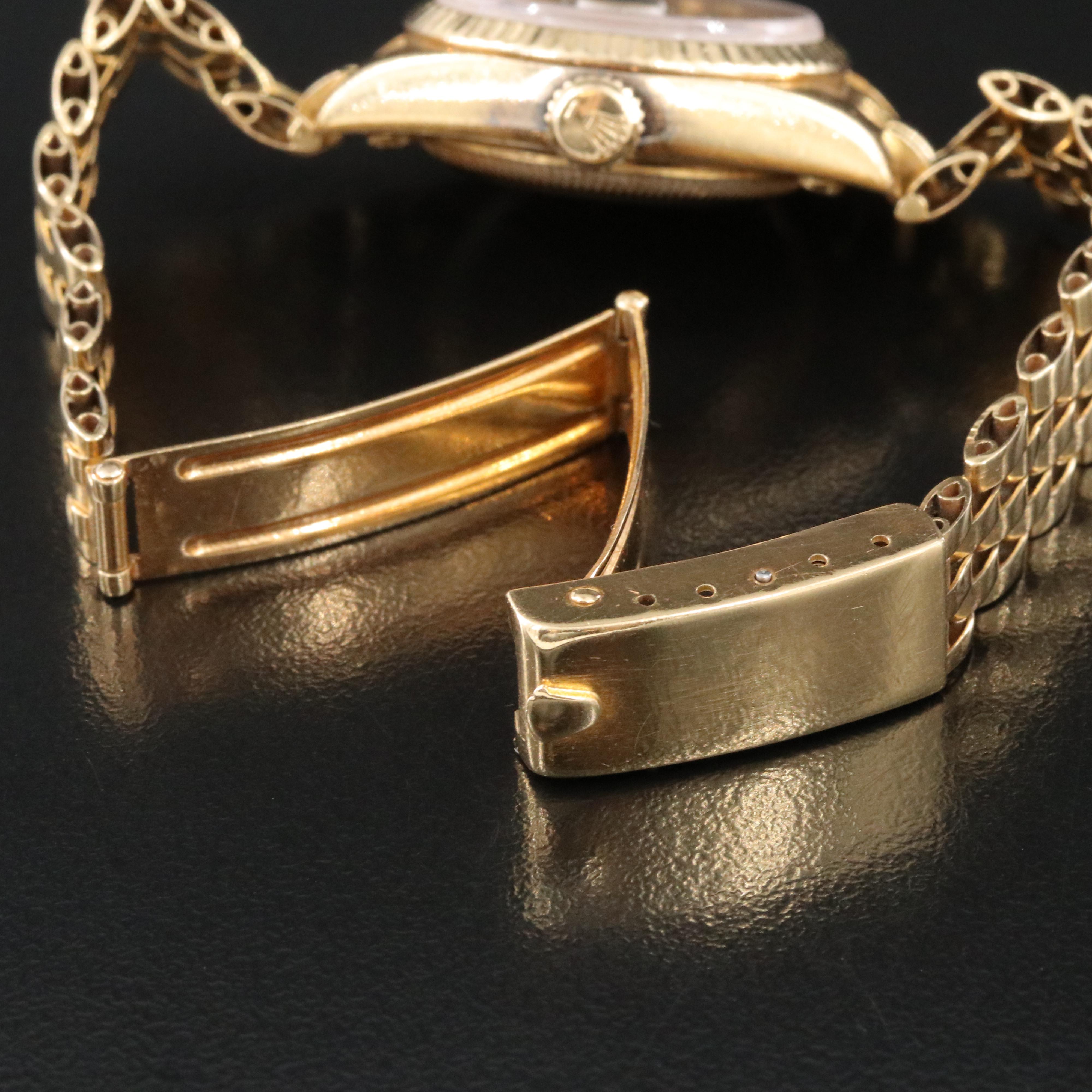 Rolex Datejust 69178 Aftermarket Diamond Dial 26mm 18K Gold Automatic Watch