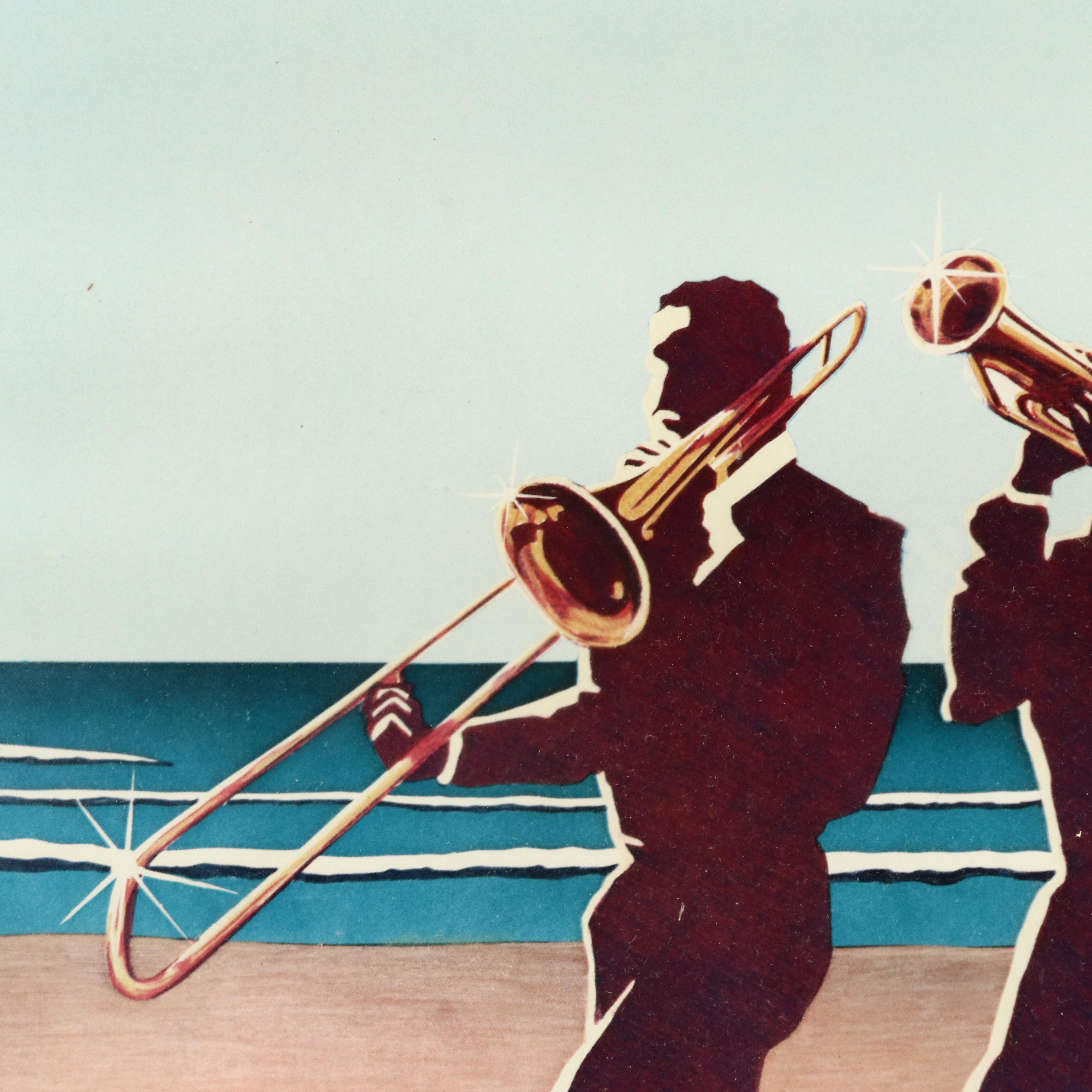 Four Framed Texas Jazz Festival Art Posters, Corpus Christi, 1980s