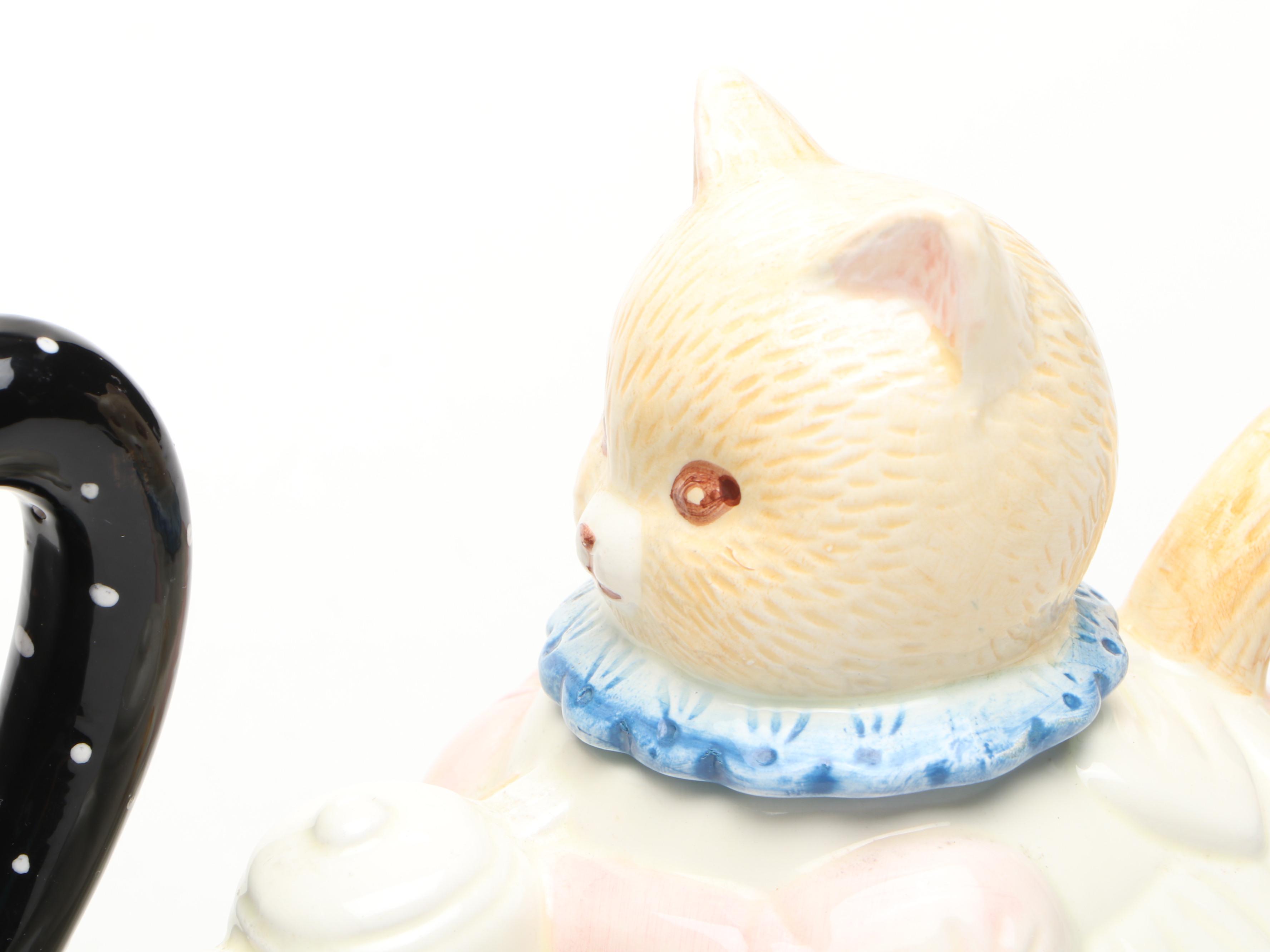 Ceramic rabbit and Cat Form Teapots with More
