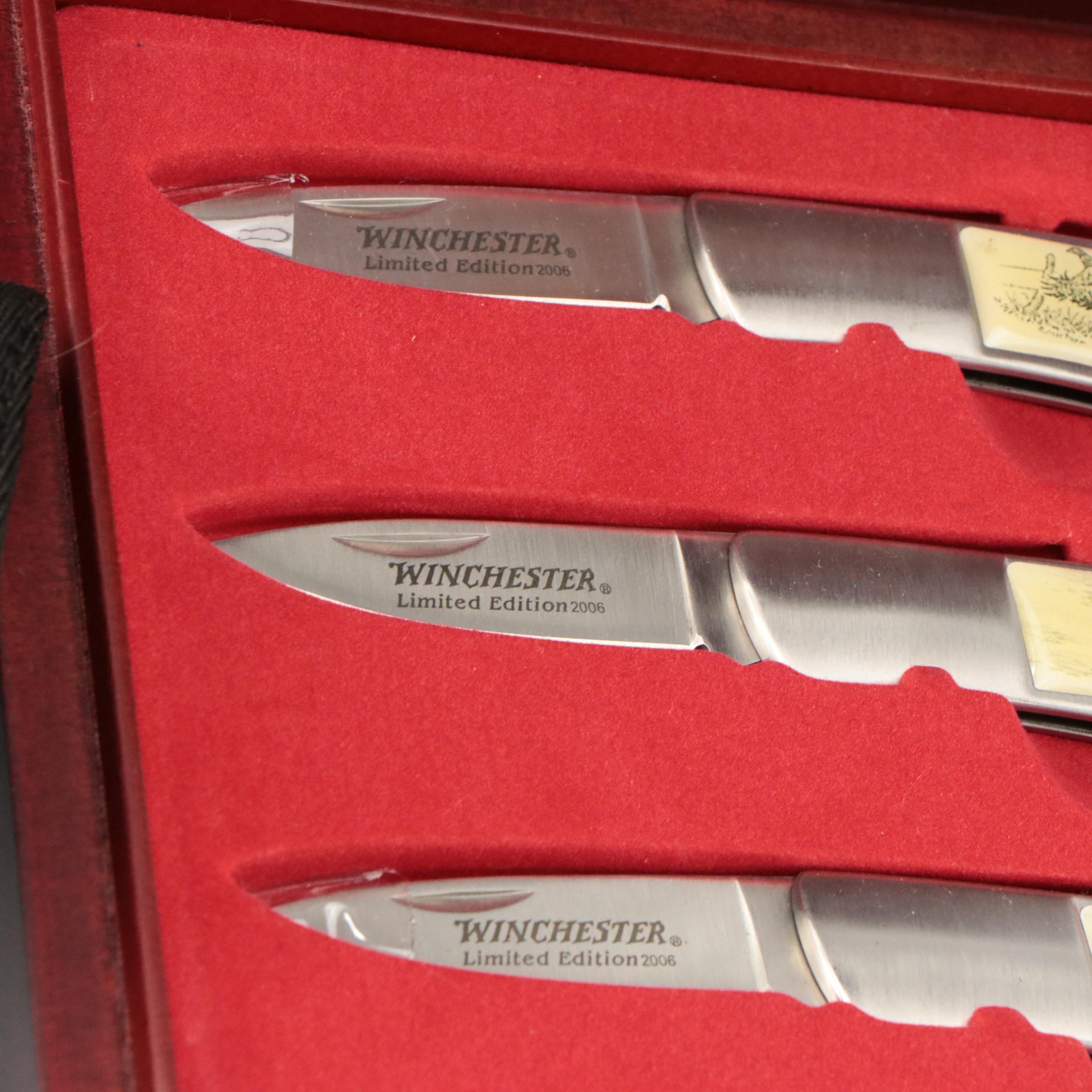 Winchester, Case, Buck and Other Knives with Telescopic Camping Forks