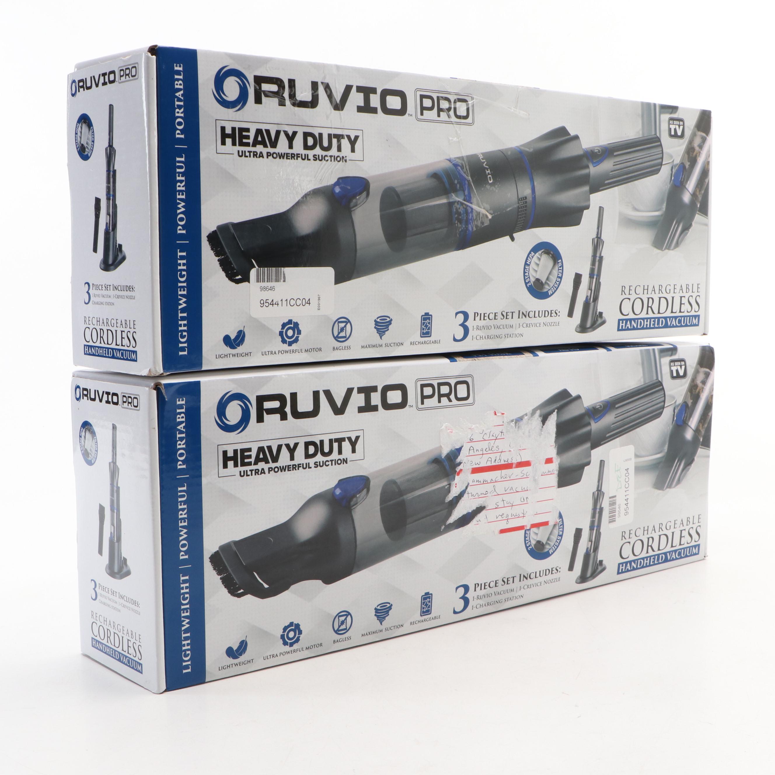 Pair of Oruvio Pro Heavy Duty Cordless Handheld Vacuum