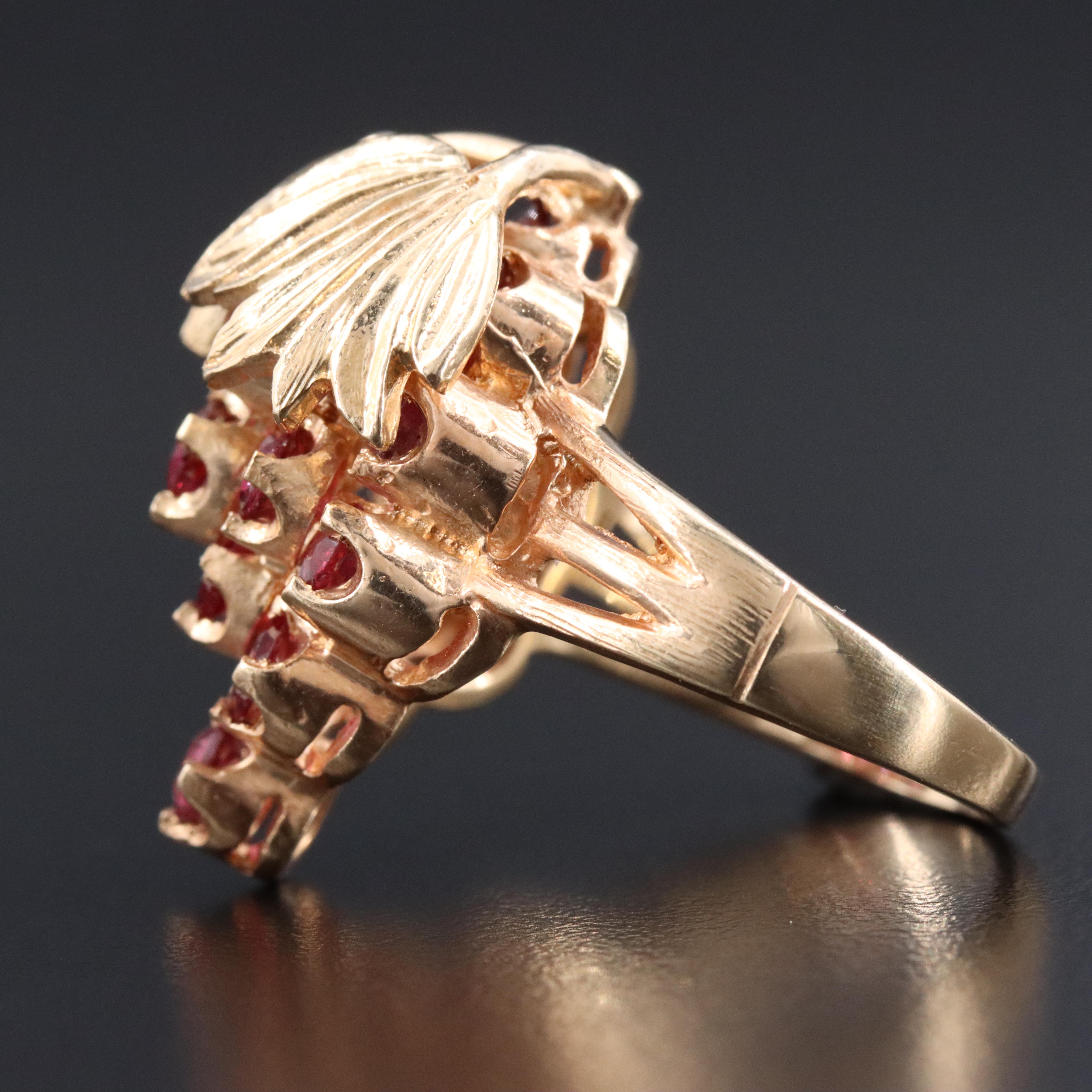 14K Ruby Grape Cluster Ring