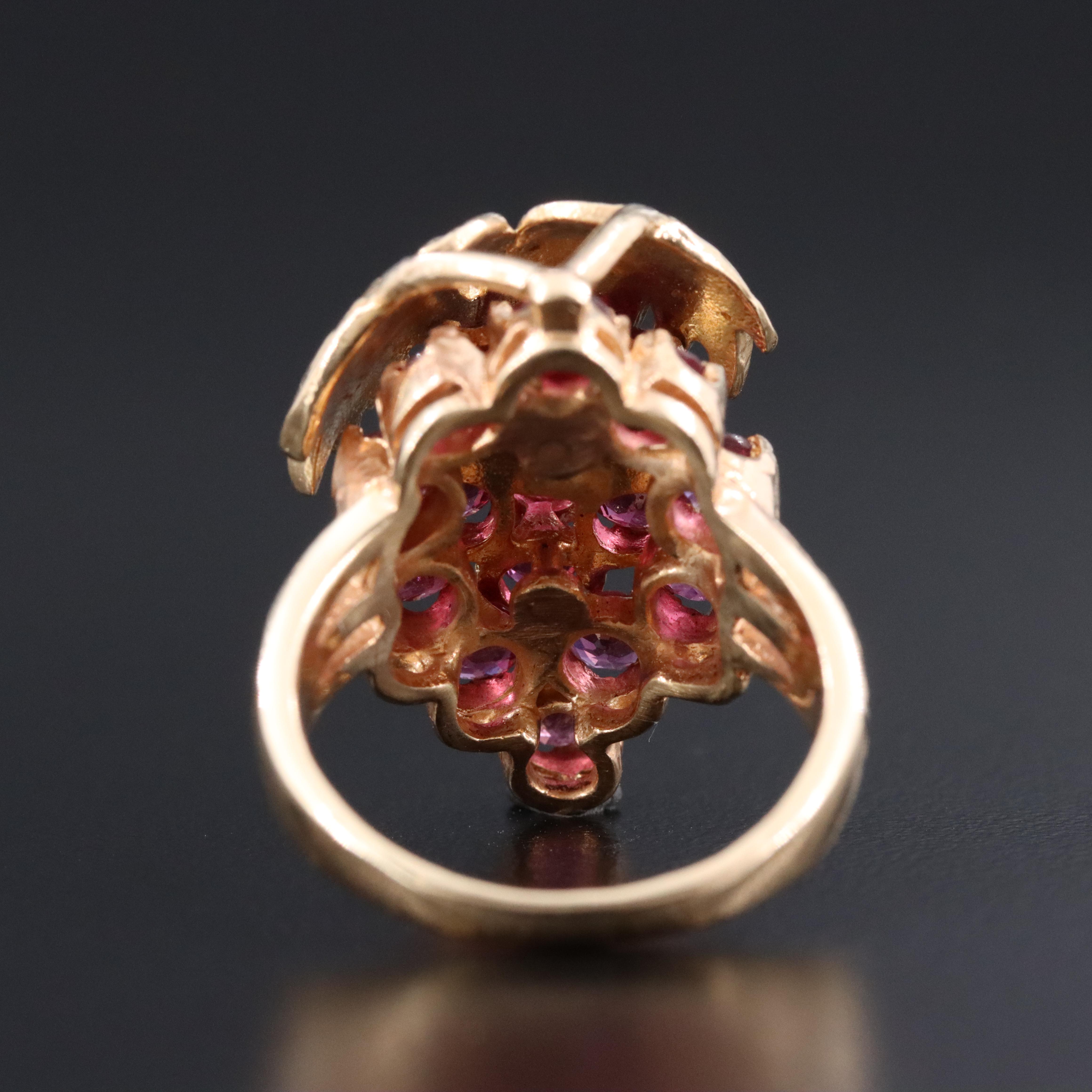 14K Ruby Grape Cluster Ring