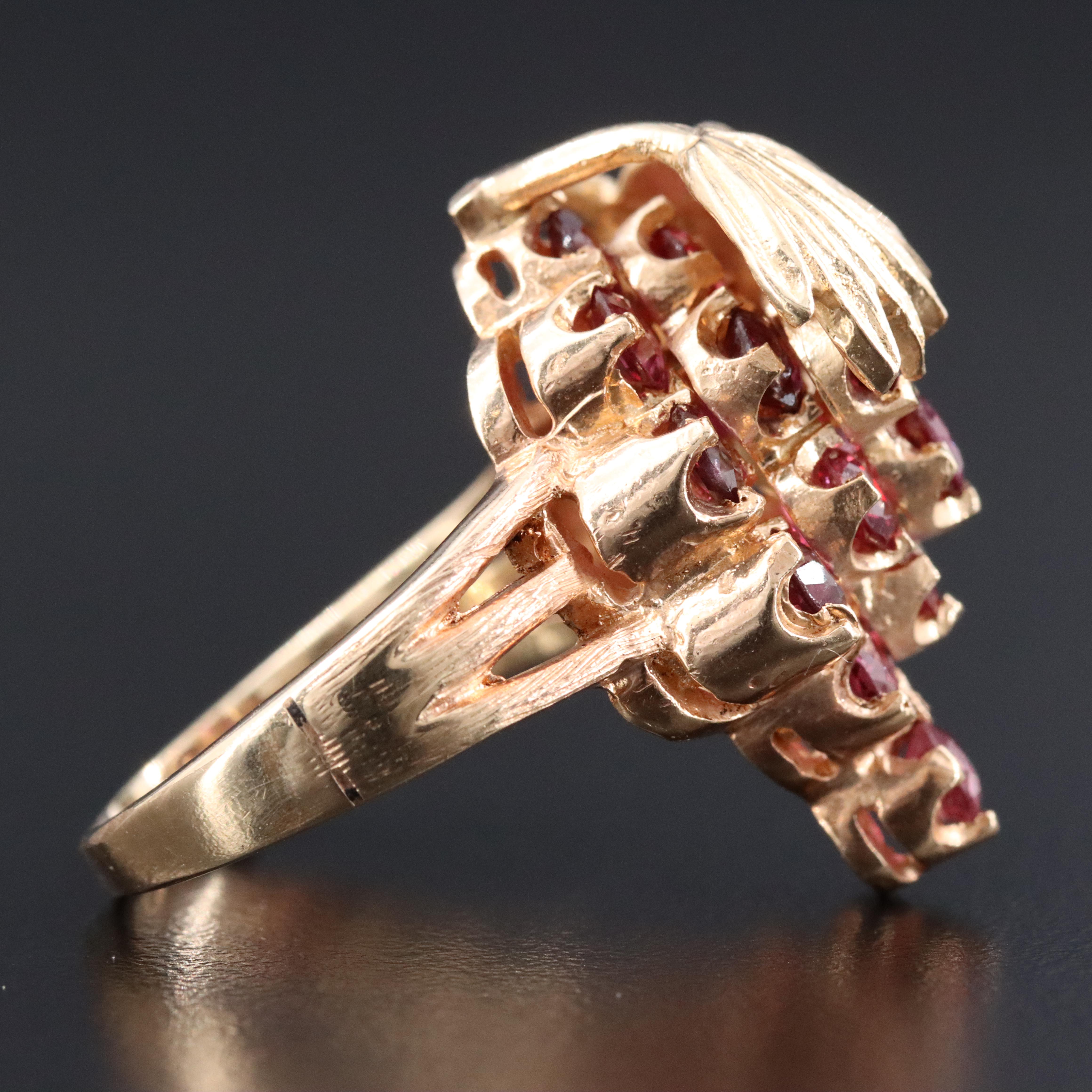 14K Ruby Grape Cluster Ring
