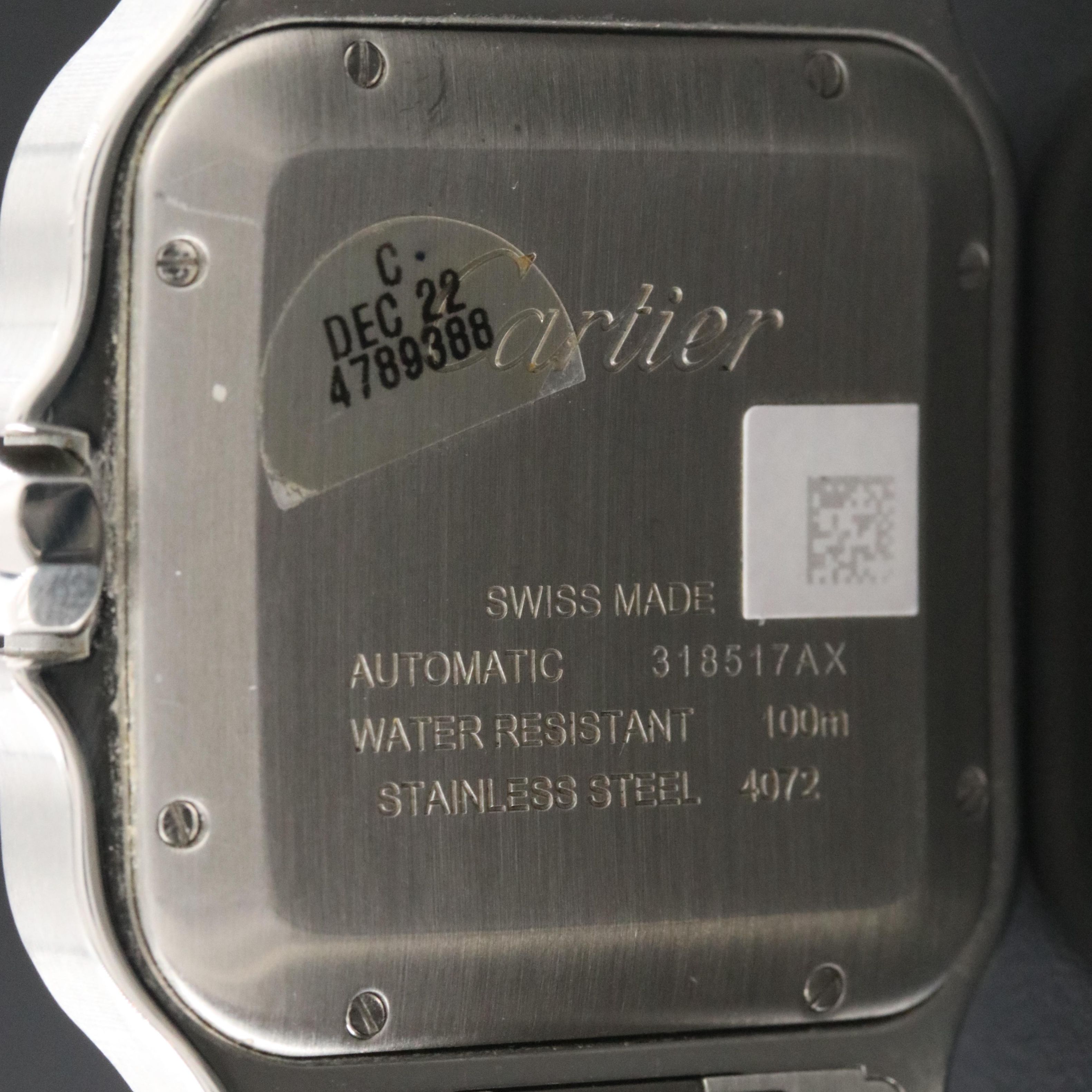 Cartier Santos de Cartier Grey Dial 38mm Steel Automatic Watch WSSA0037