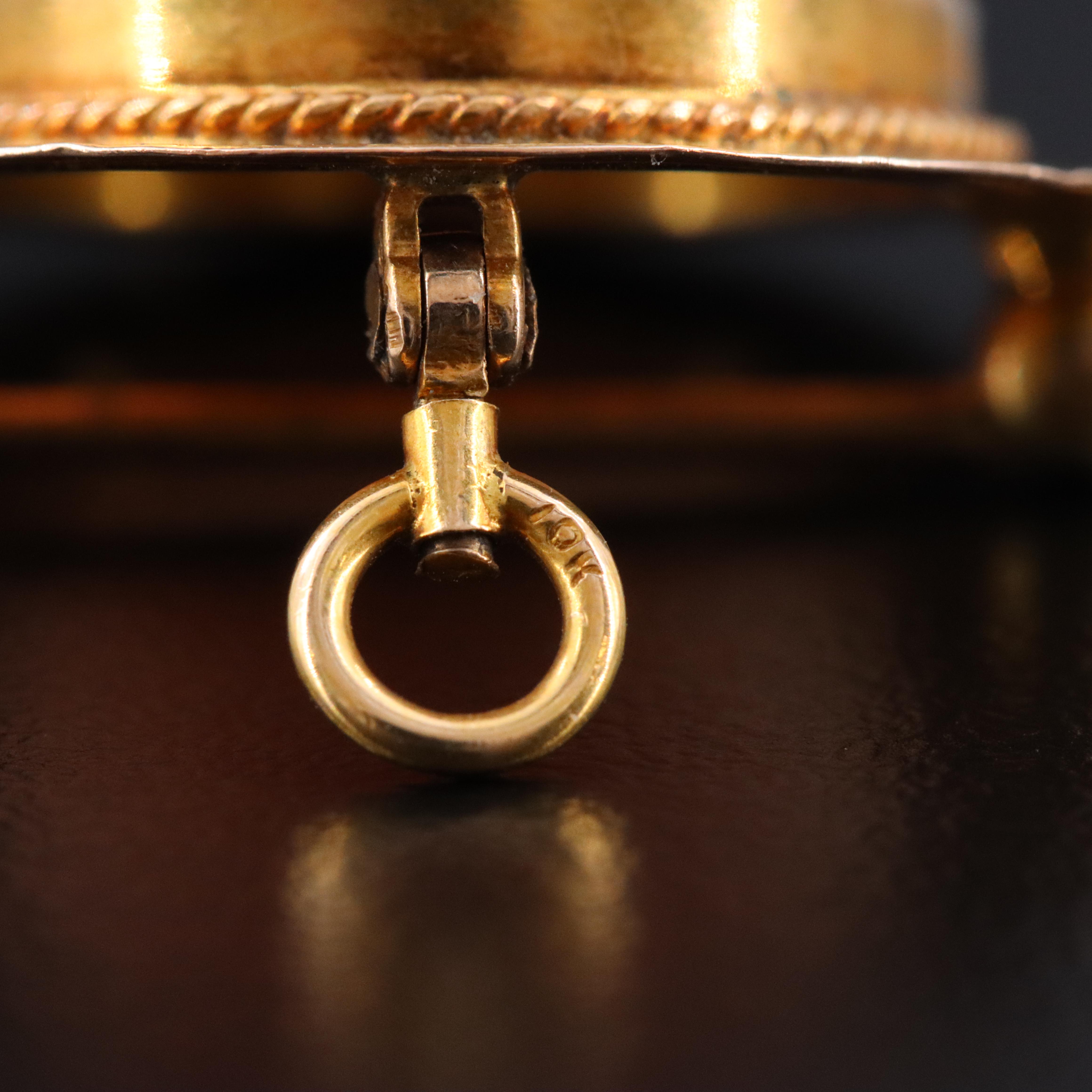 Early 1900s 10K Shell Cameo Converter Pin