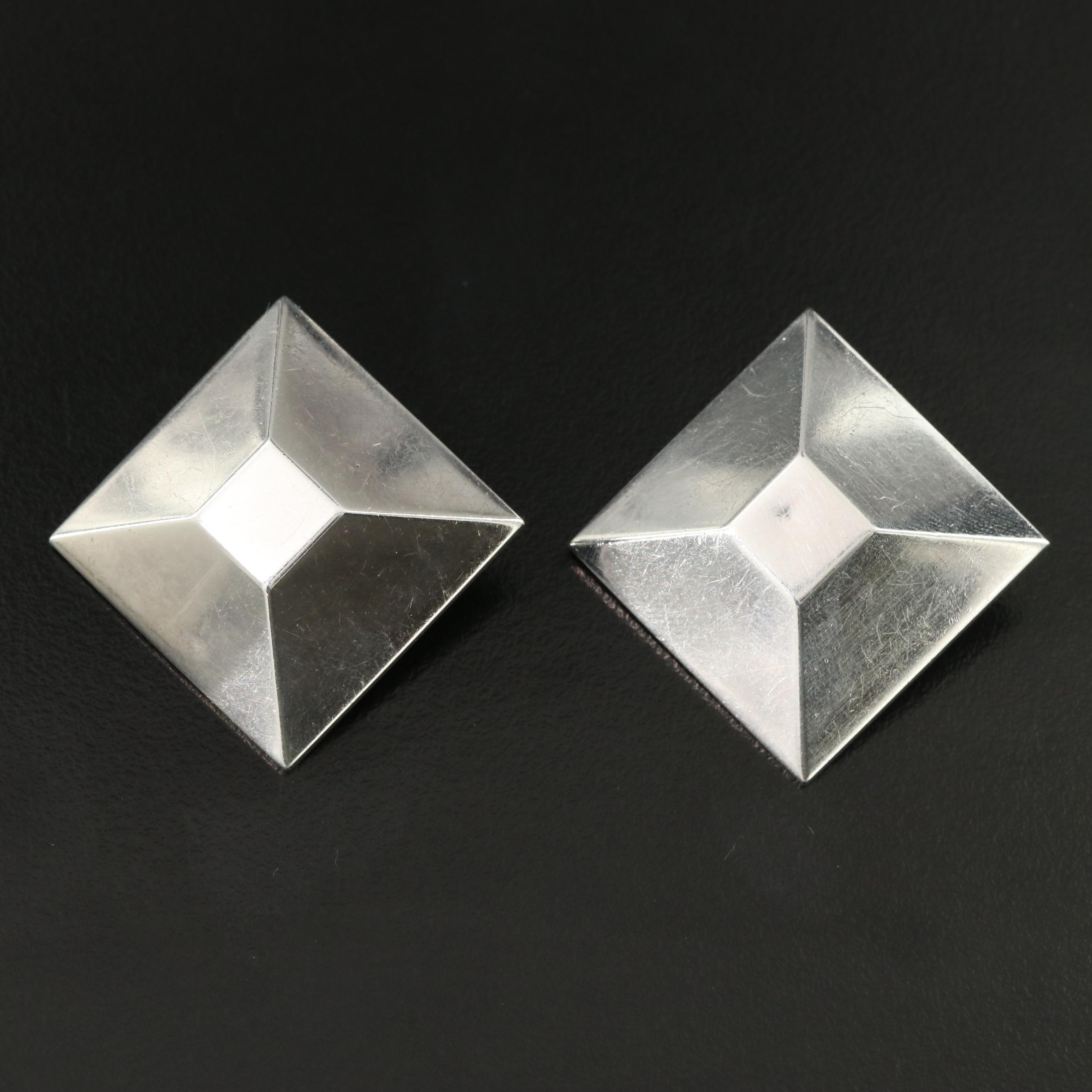Jondell Sterling Square Clip Earrings