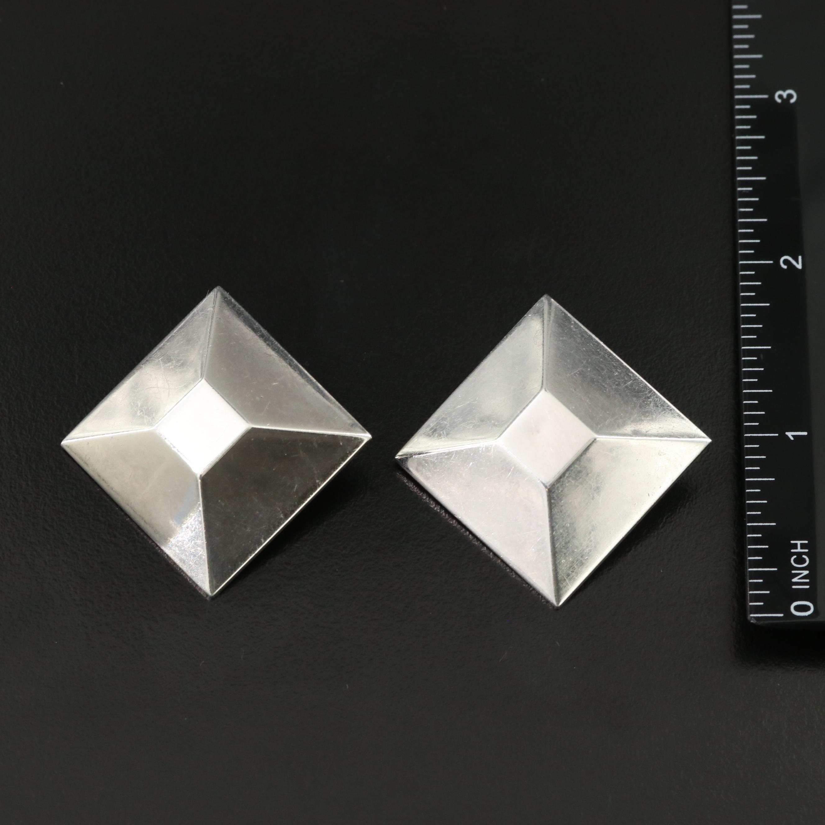 Jondell Sterling Square Clip Earrings