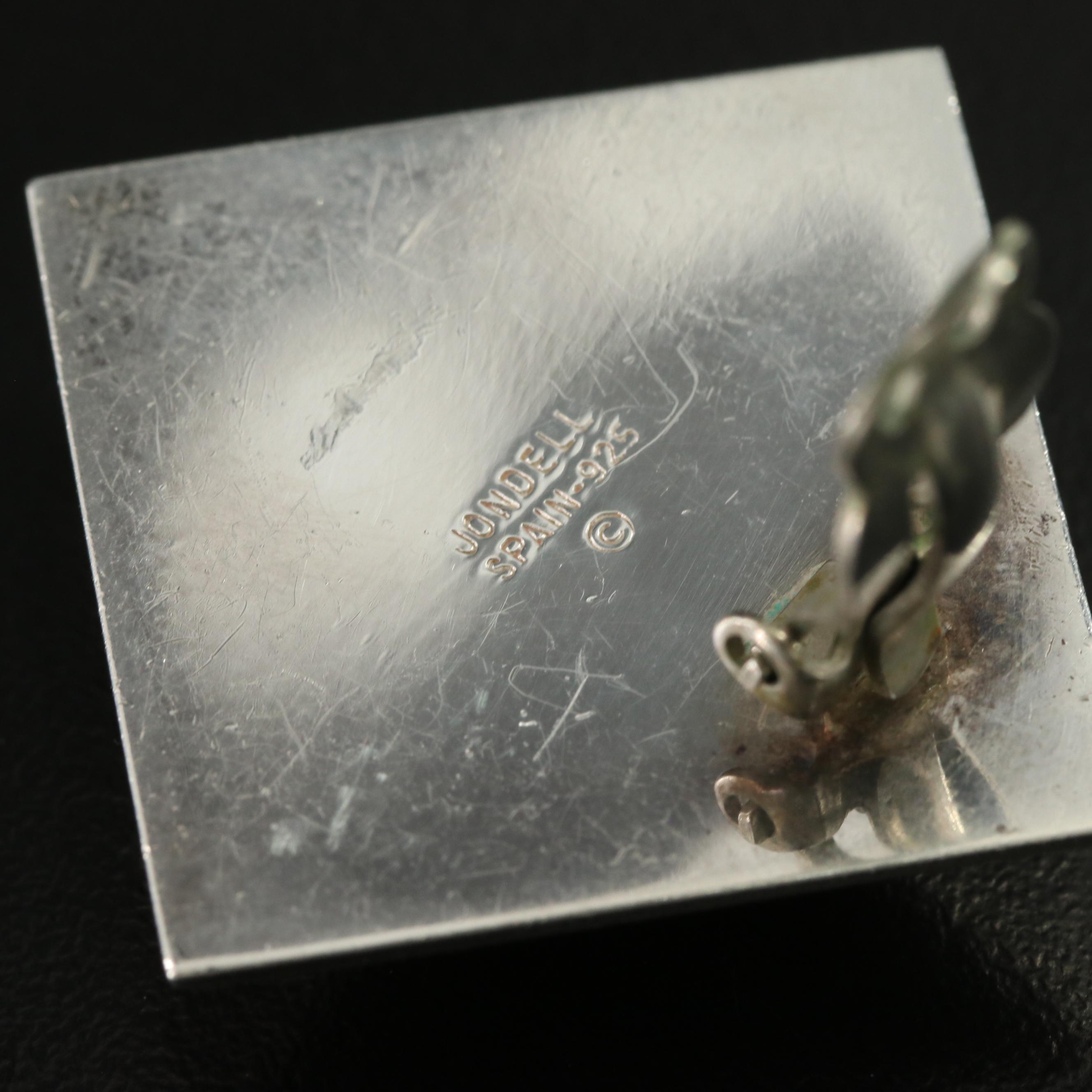 Jondell Sterling Square Clip Earrings