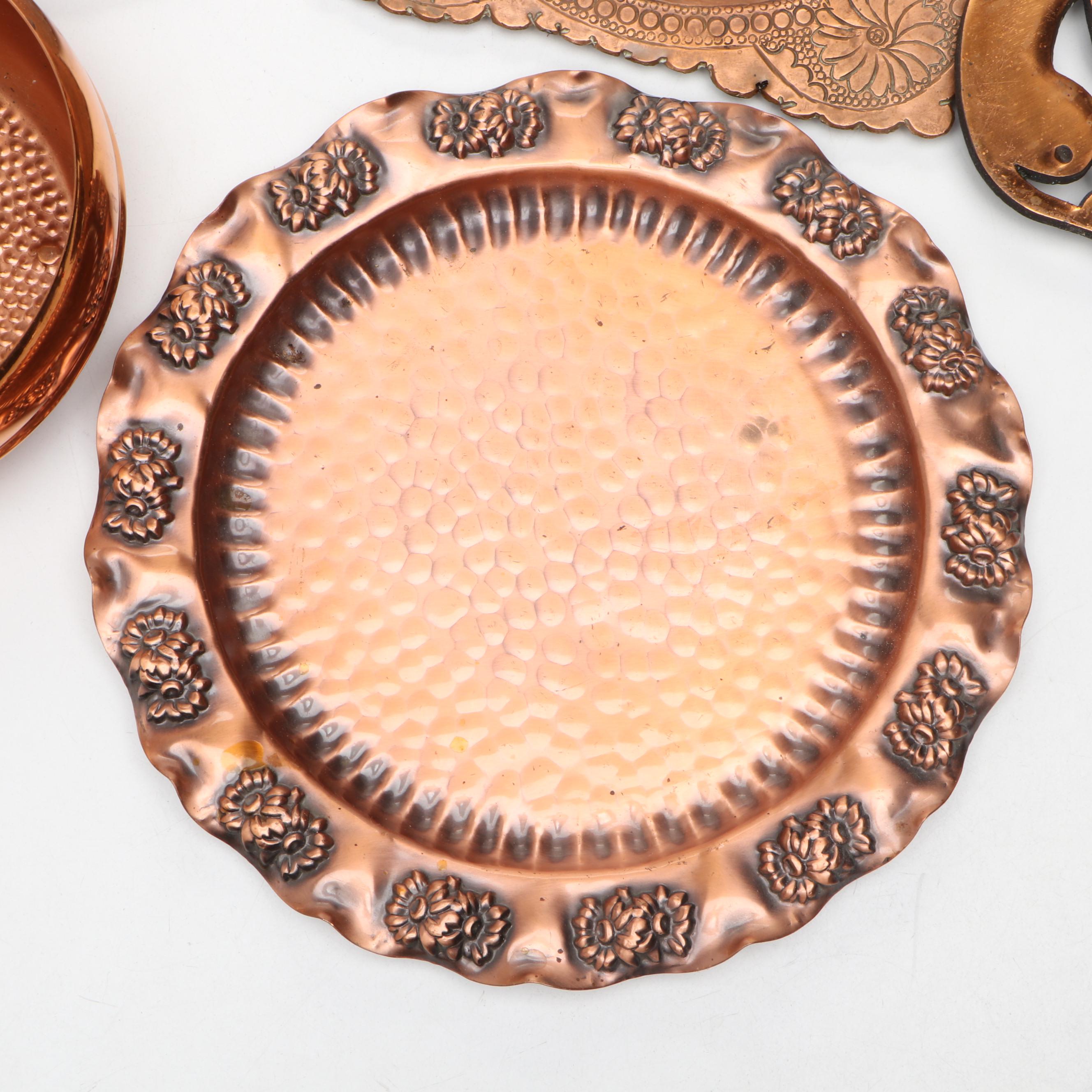 Gregorian Hammered Copper Decorative Plate and More