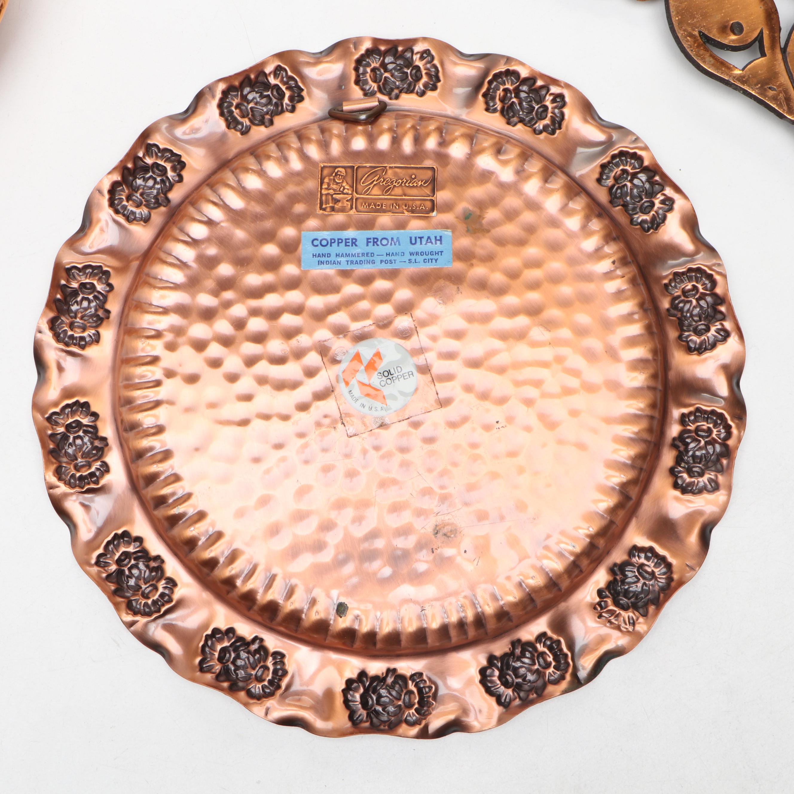 Gregorian Hammered Copper Decorative Plate and More
