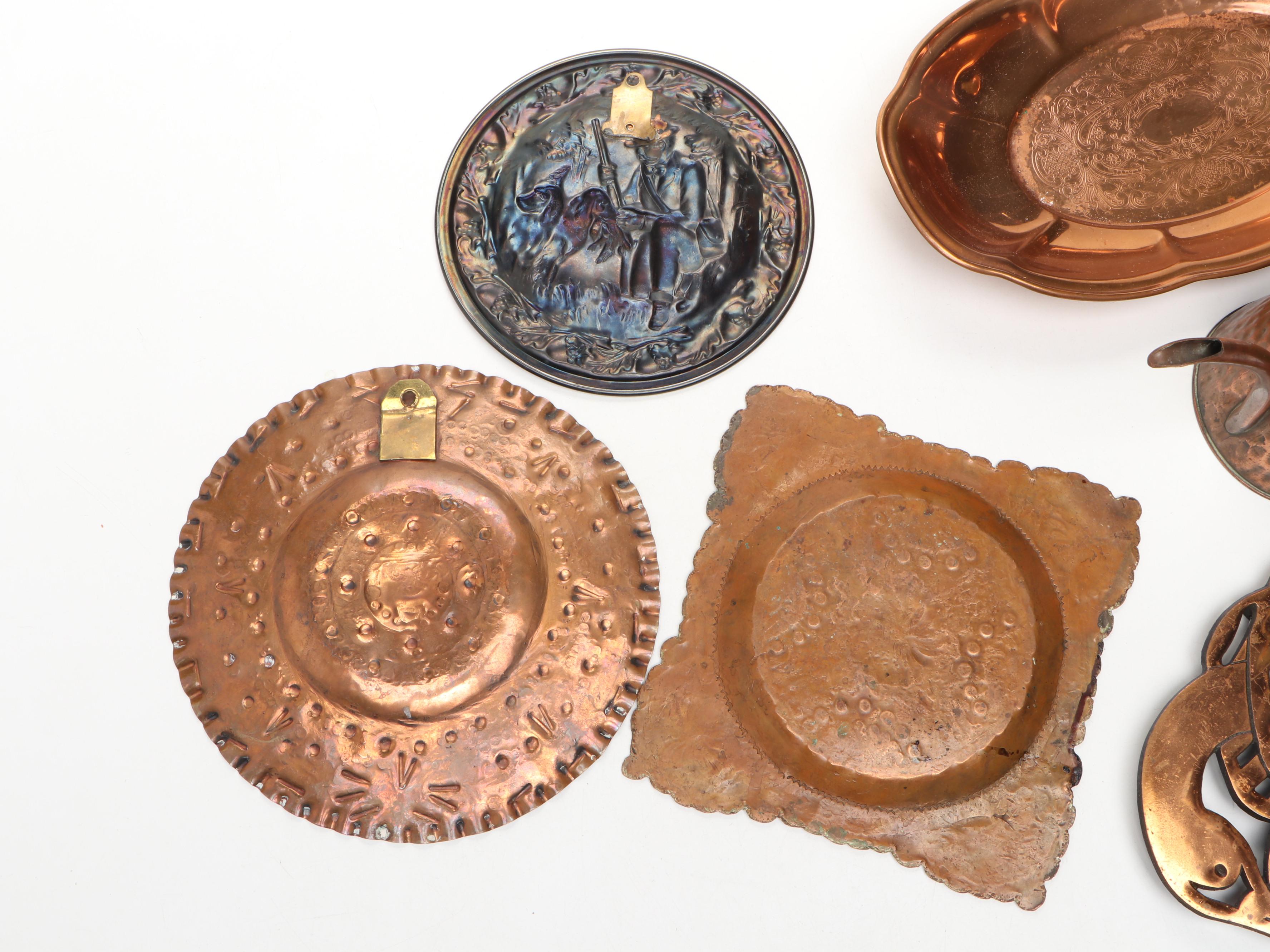 Gregorian Hammered Copper Decorative Plate and More