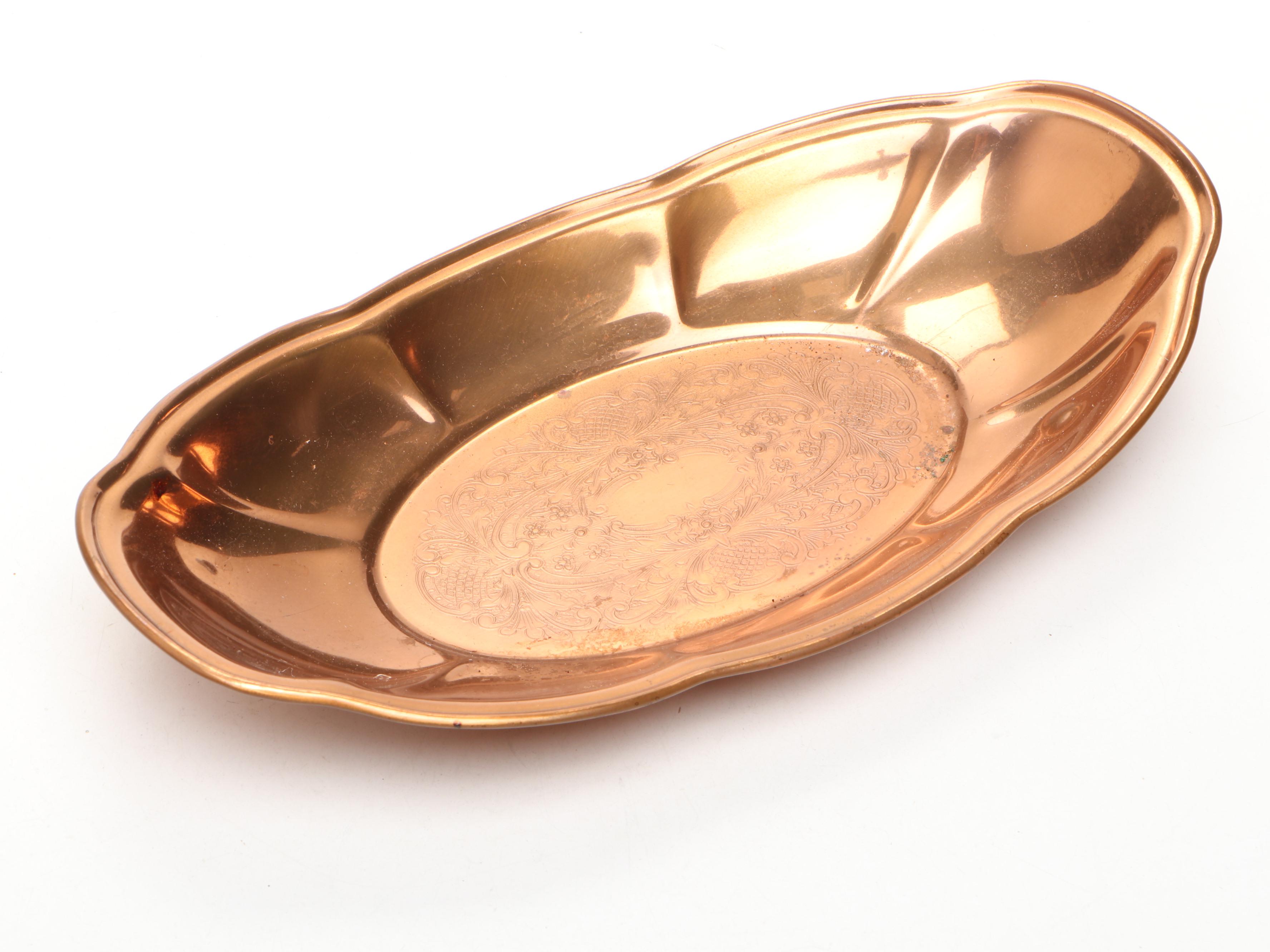 Gregorian Hammered Copper Decorative Plate and More