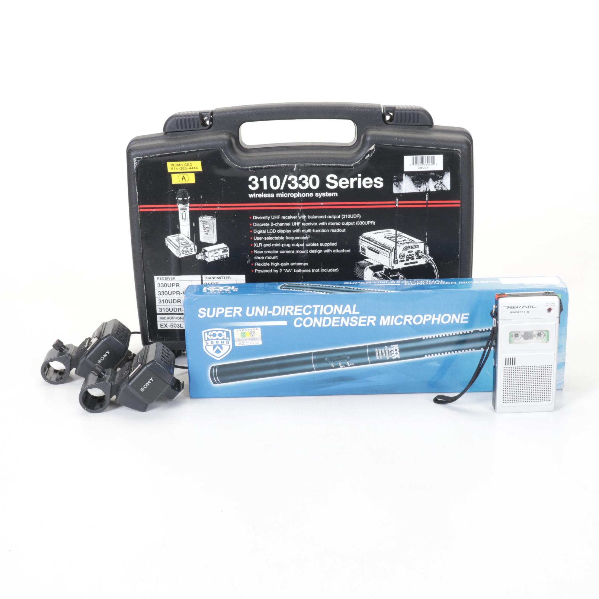 Azden Wireless Microphone System with Microphone & Other Sound Equipment