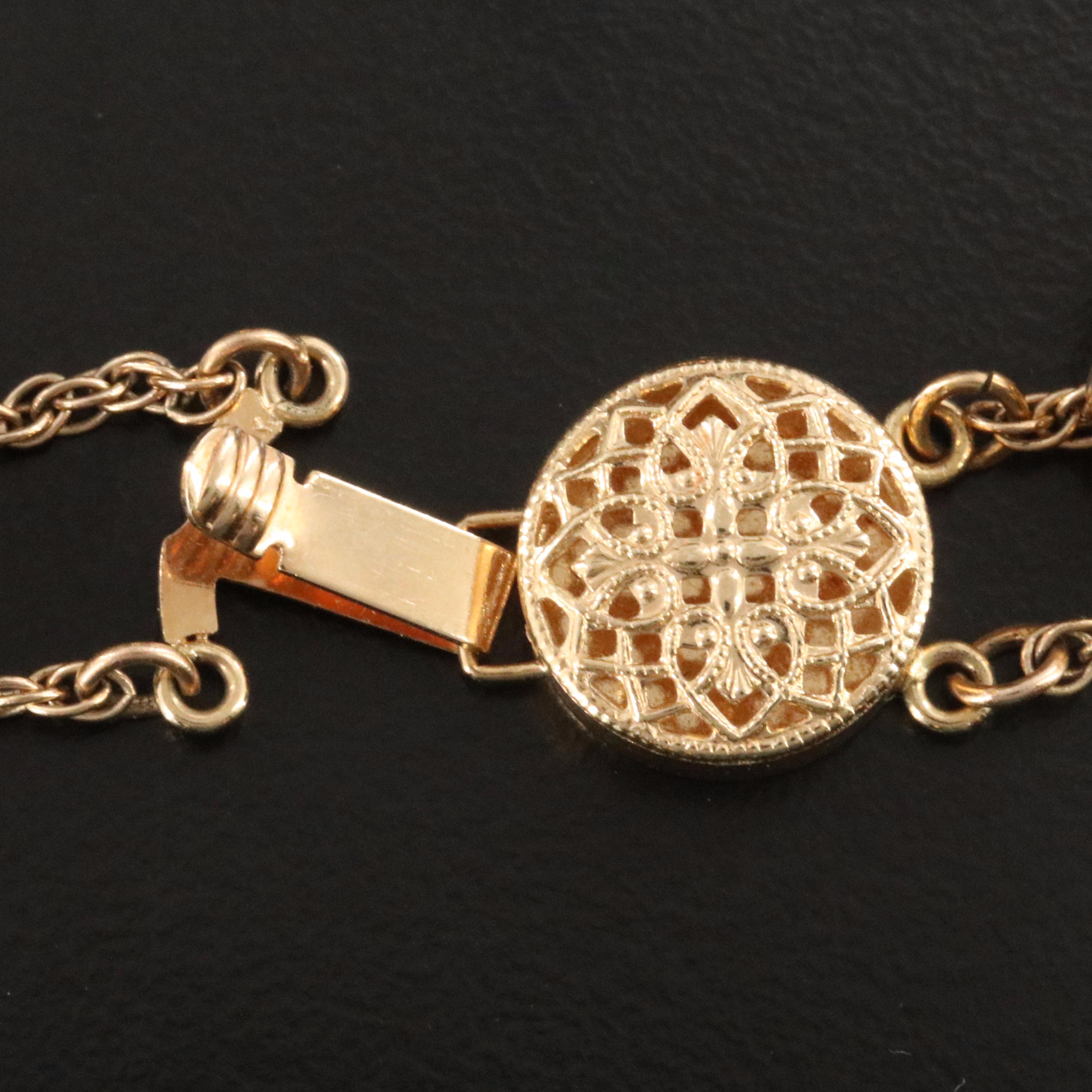 Richard Glatter 14K Opal, Emerald, Pearl and Diamond Slide Bracelet