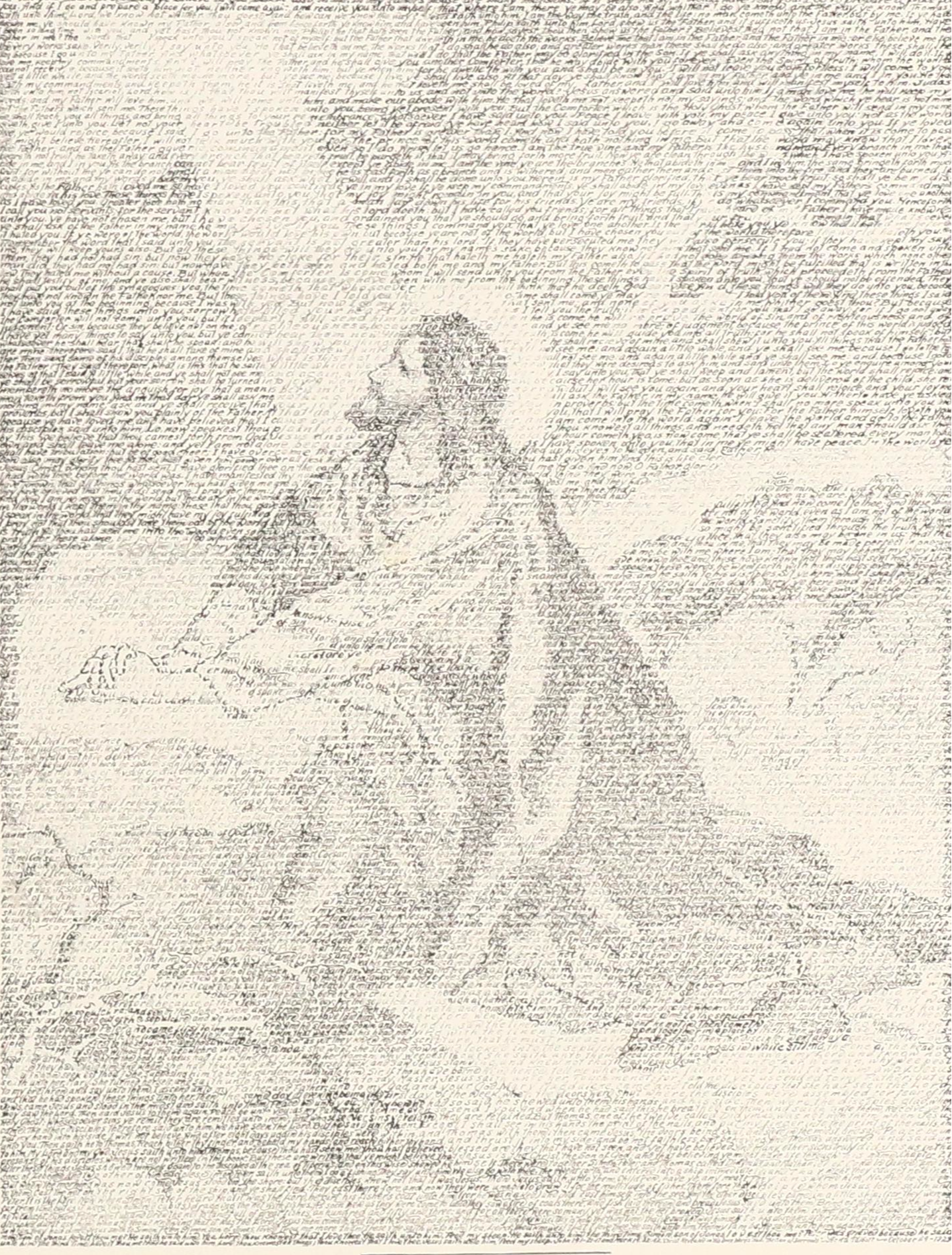 Lithograph Script Drawing by Anna Talbott, "Man of Sorrows," 1929